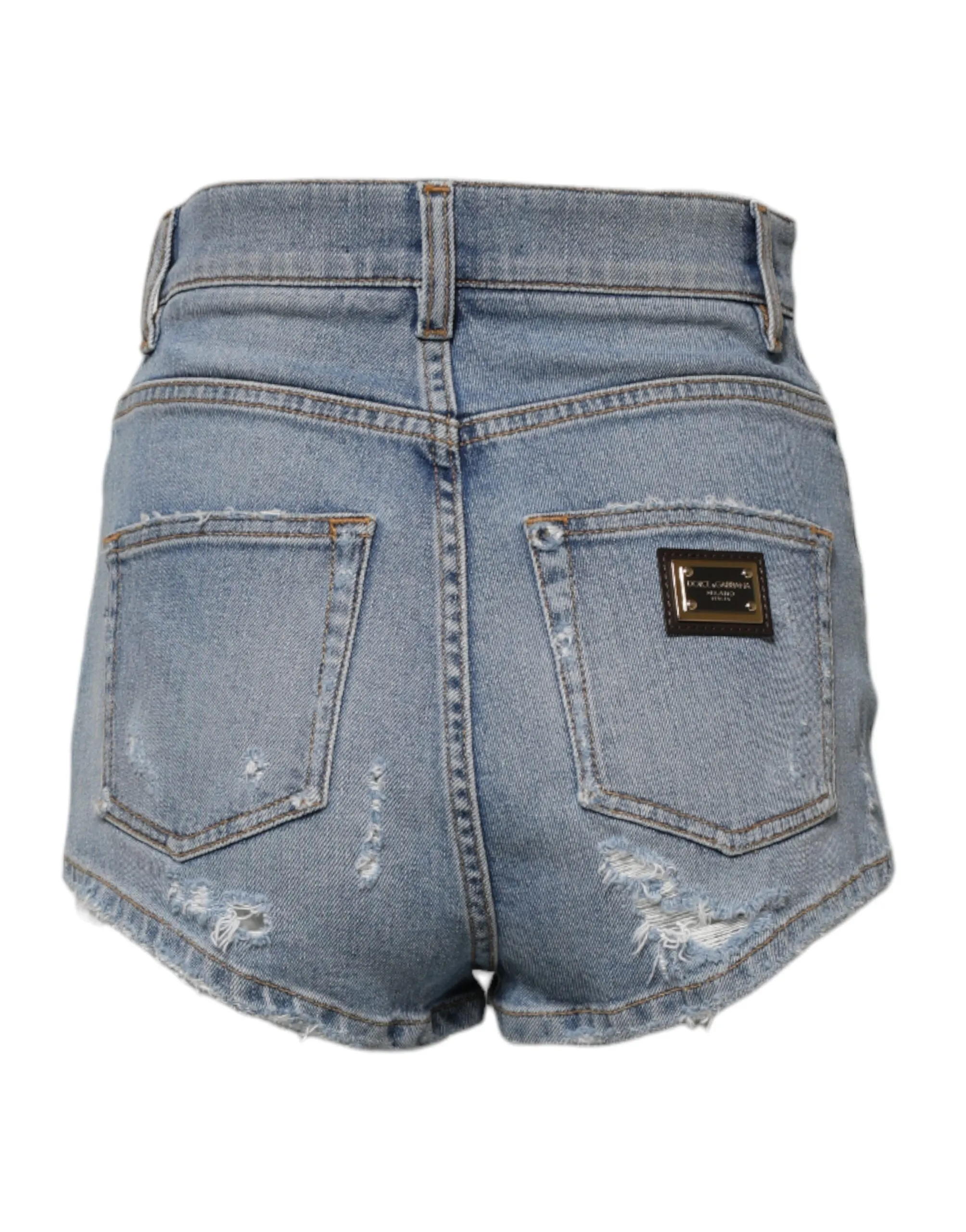 Blue Tattered Denim Cotton Hot Pants Shorts sold by Lord & Taylor product image thumbnail 3