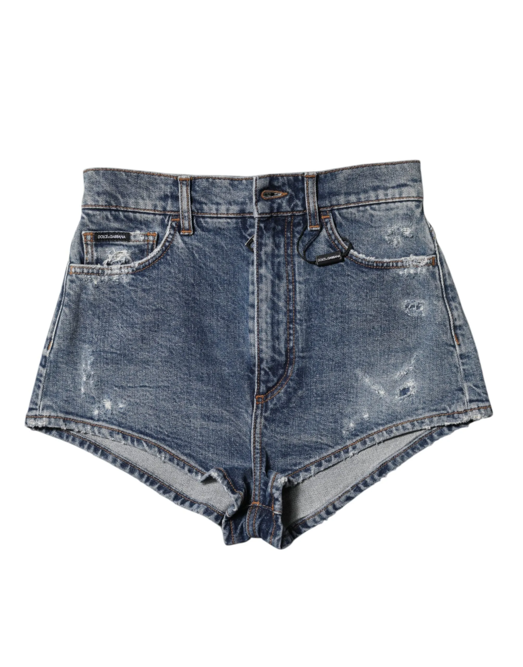 Blue Tattered Denim Cotton Hot Pants Shorts sold by Lord & Taylor product image thumbnail 5