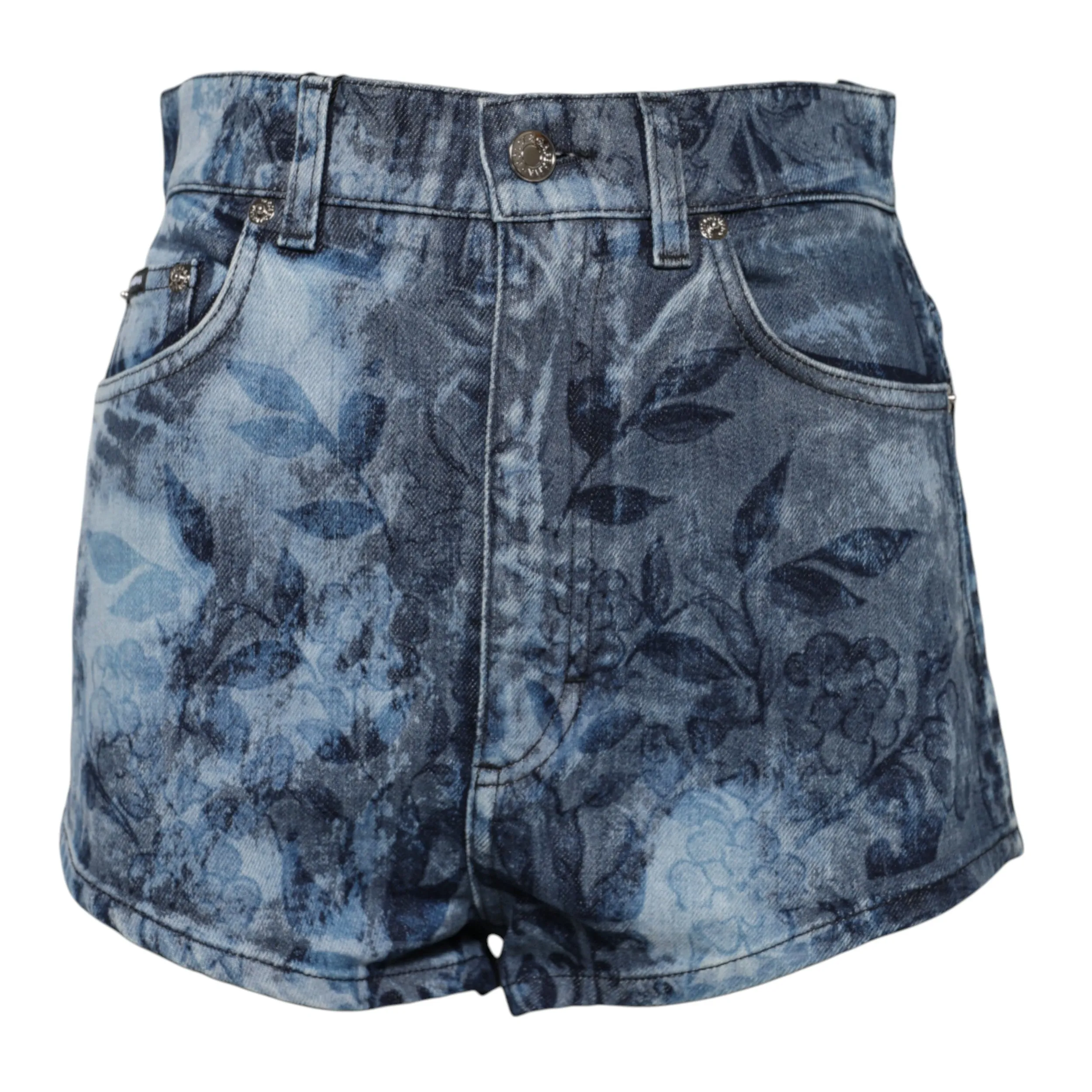 Blue Floral Print Denim Cotton Hot Pants Shorts sold by Lord & Taylor product image thumbnail 5
