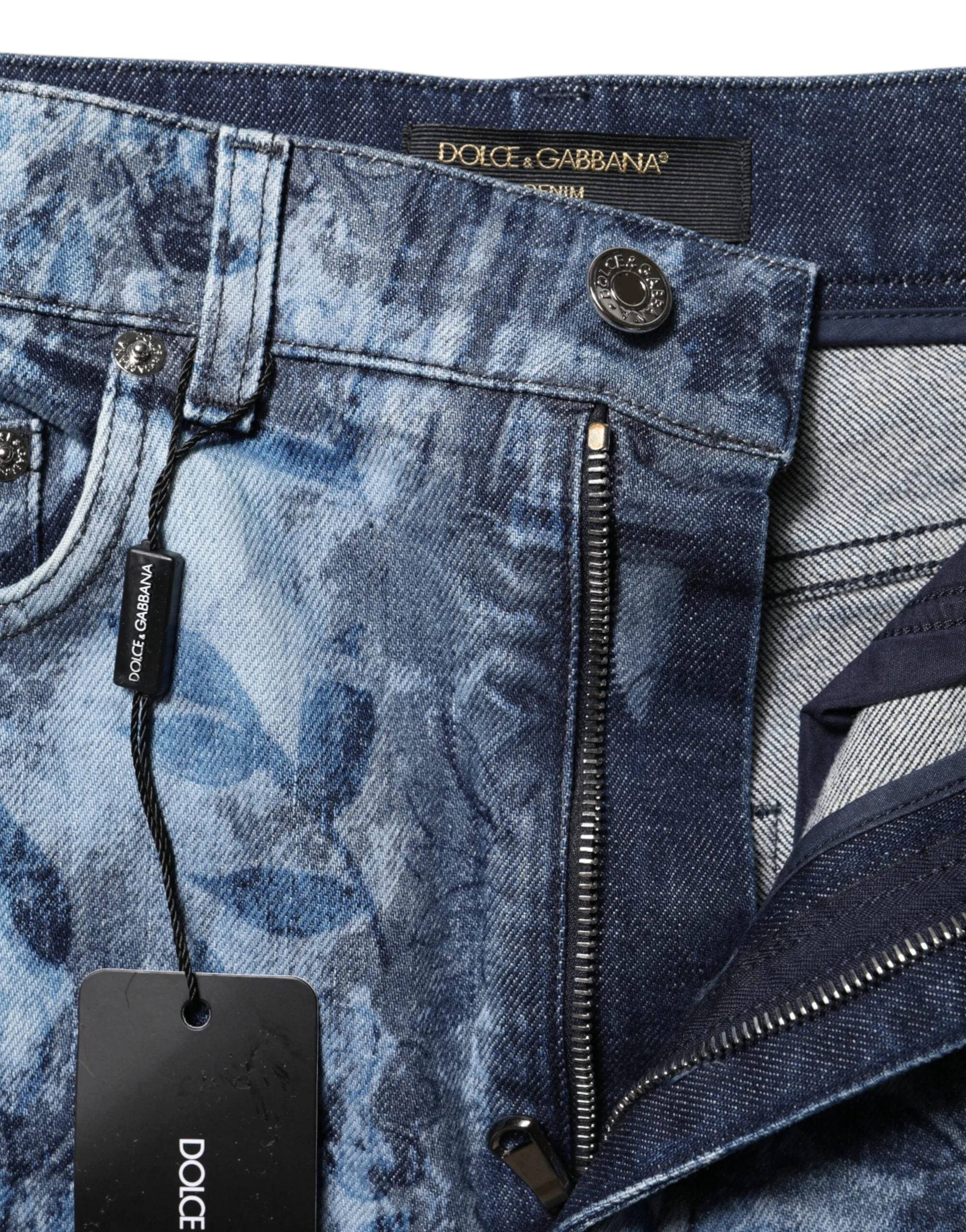 Blue Floral Print Denim Cotton Hot Pants Shorts sold by Lord & Taylor product image thumbnail 4