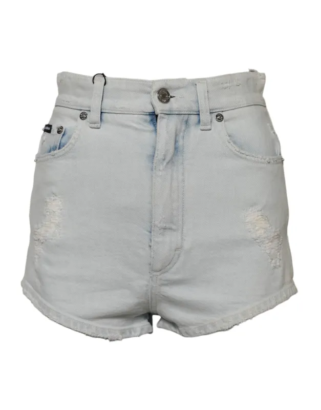 Light Blue Washed Denim Cotton Hot Pants Shorts sold by Lord & Taylor