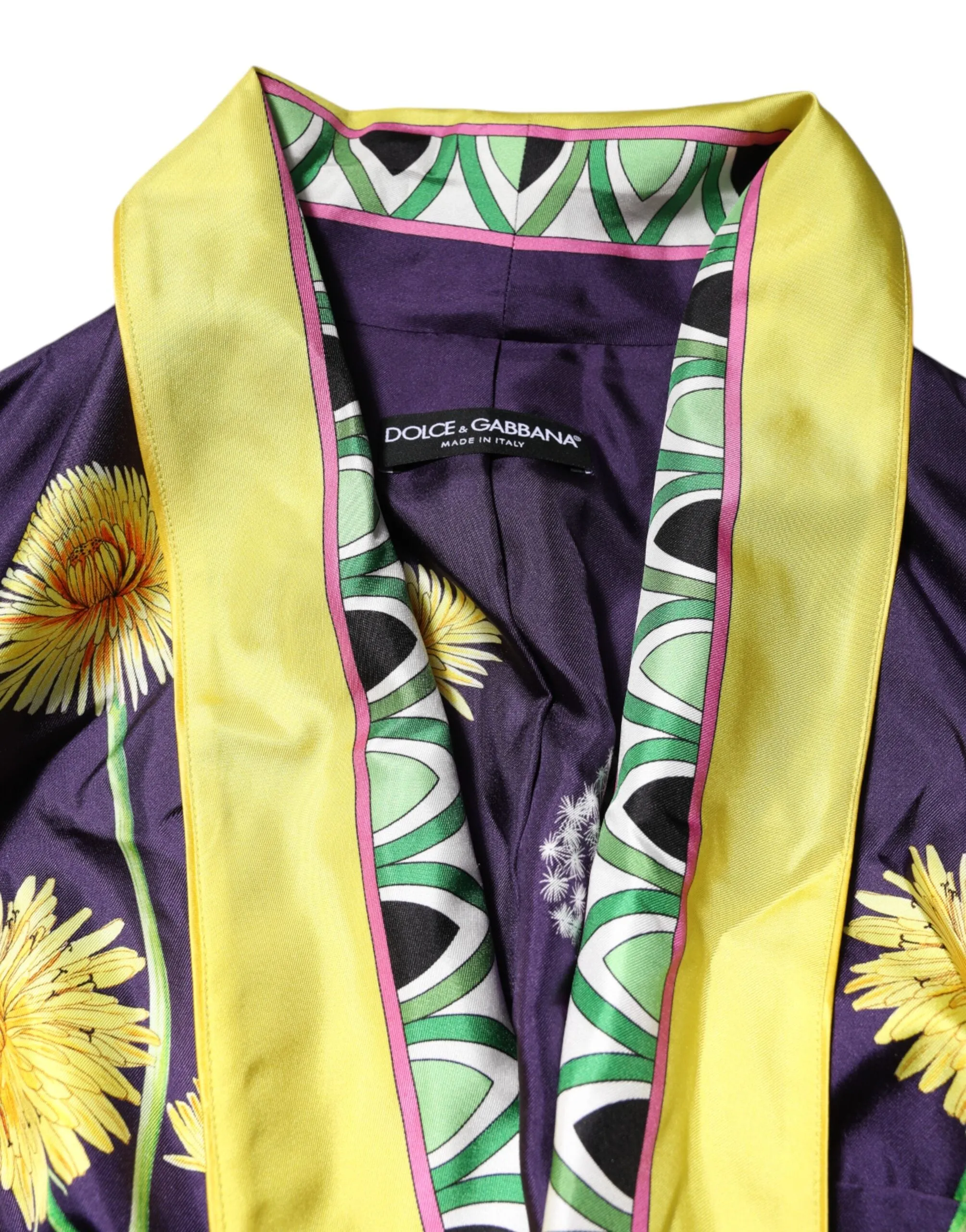 Blue Floral Print Silk Long Sleeves Wrap Robe sold by Lord & Taylor product image thumbnail 4