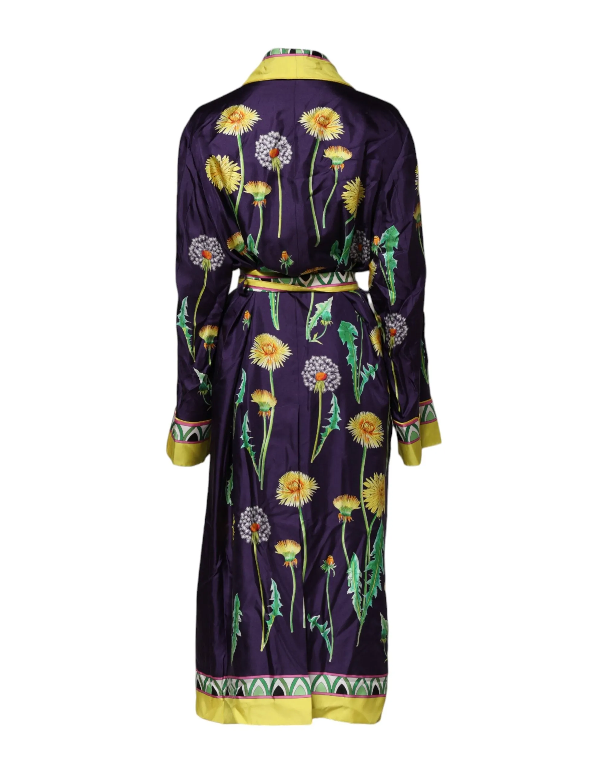 Blue Floral Print Silk Long Sleeves Wrap Robe sold by Lord & Taylor product image thumbnail 3