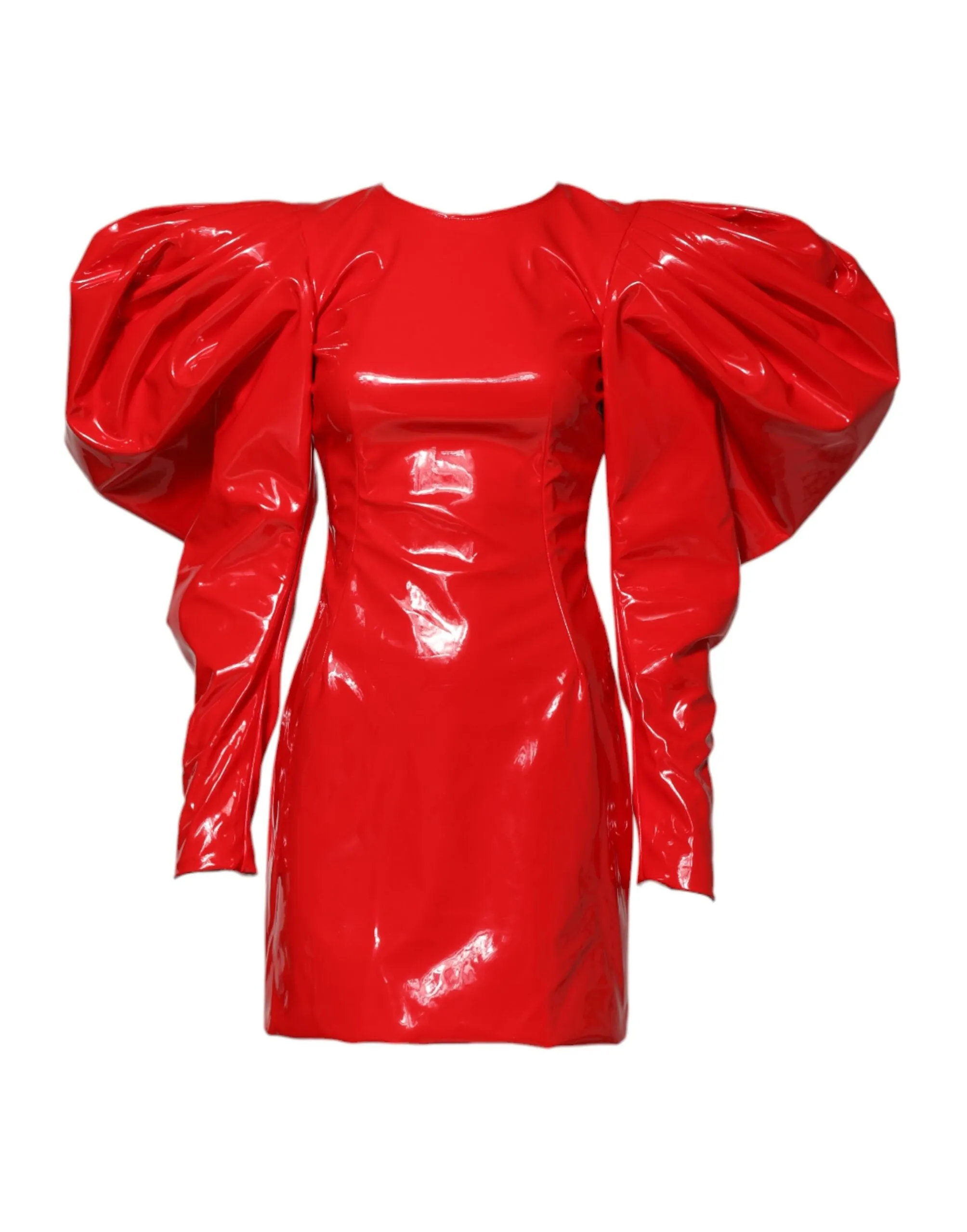 Red Patent Leather Puff Sleeves Mini Dress sold by Lord & Taylor product image thumbnail 2
