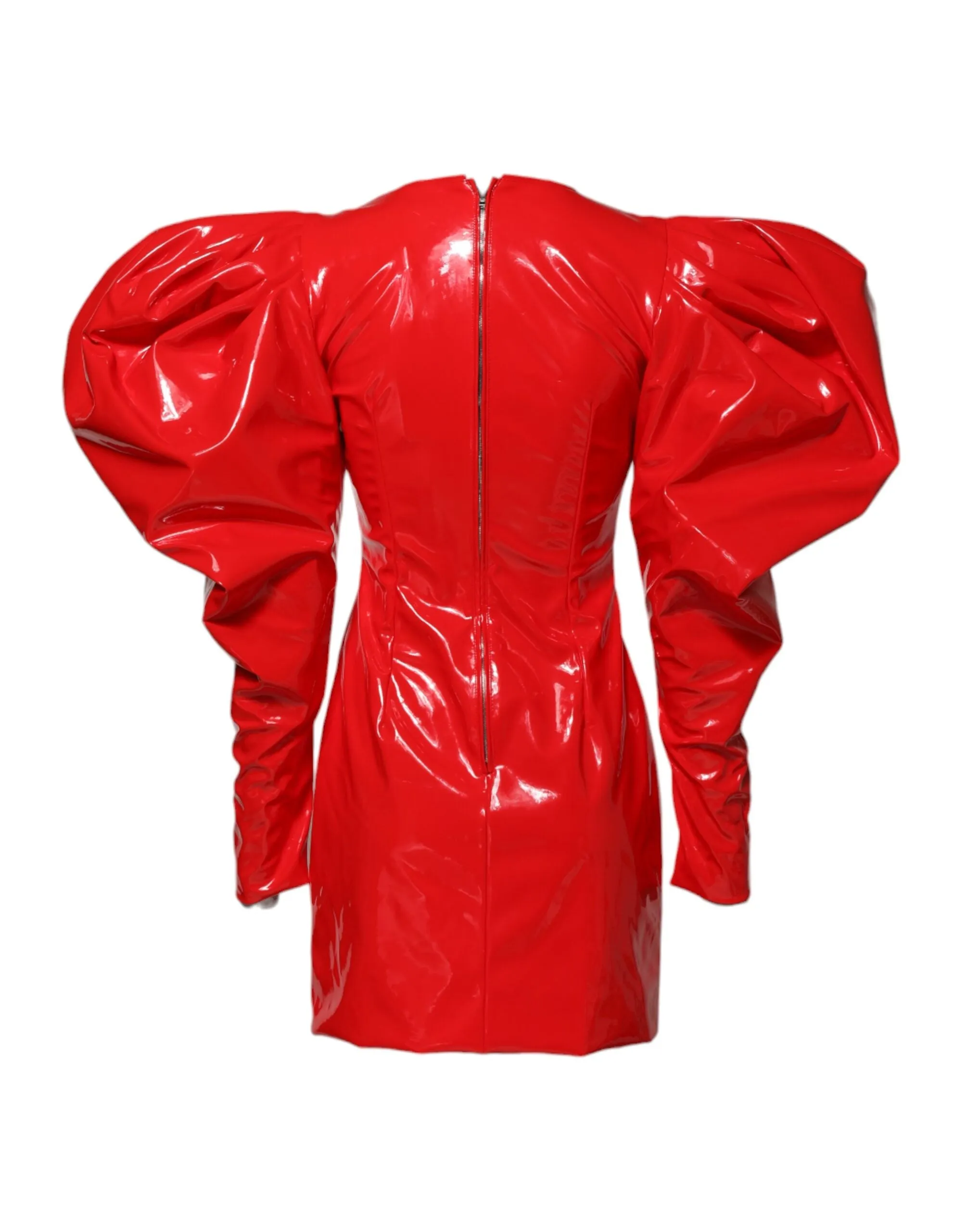 Red Patent Leather Puff Sleeves Mini Dress sold by Lord & Taylor product image thumbnail 4
