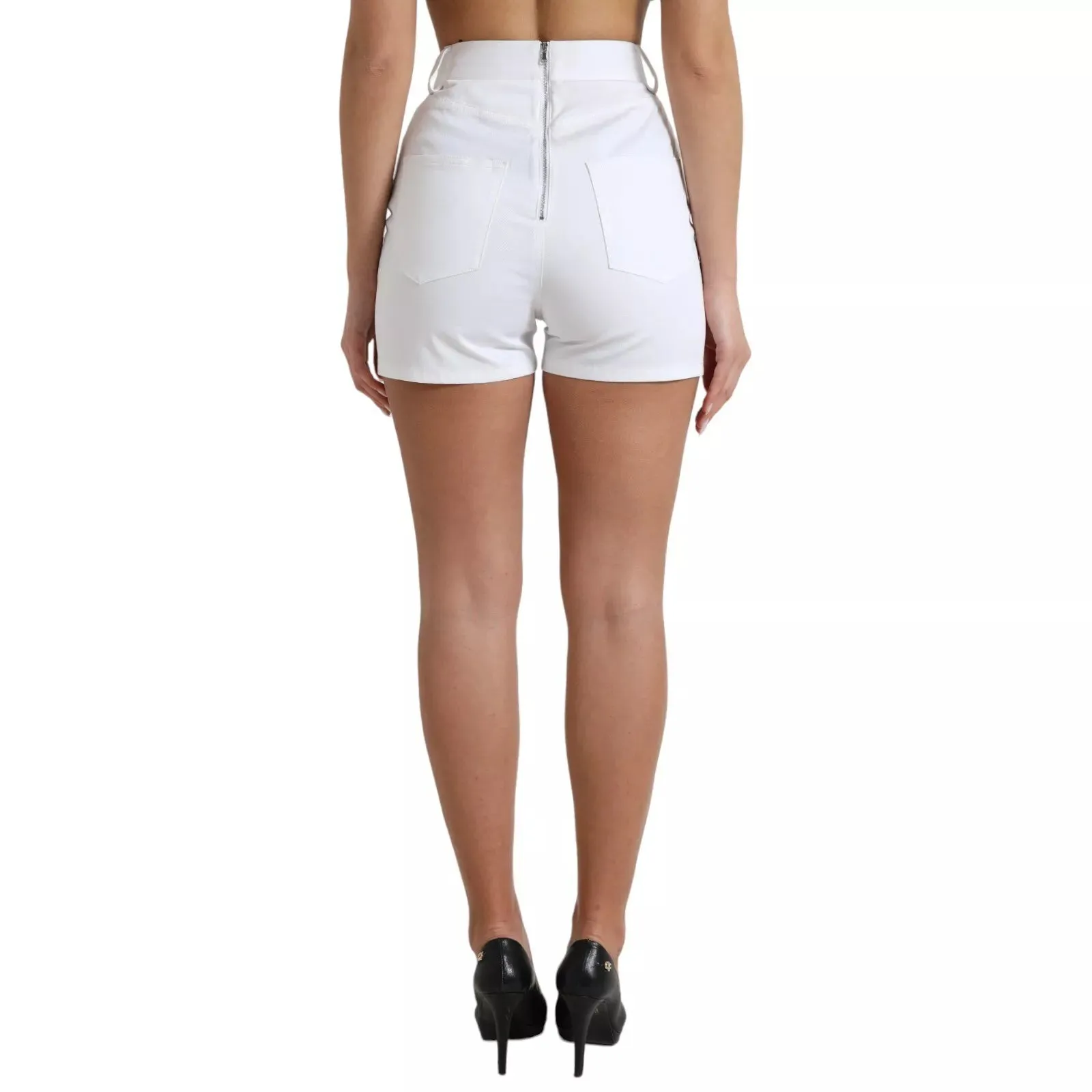 White Front Lace High Waist Hot Pants Shorts sold by Lord & Taylor product image thumbnail 4