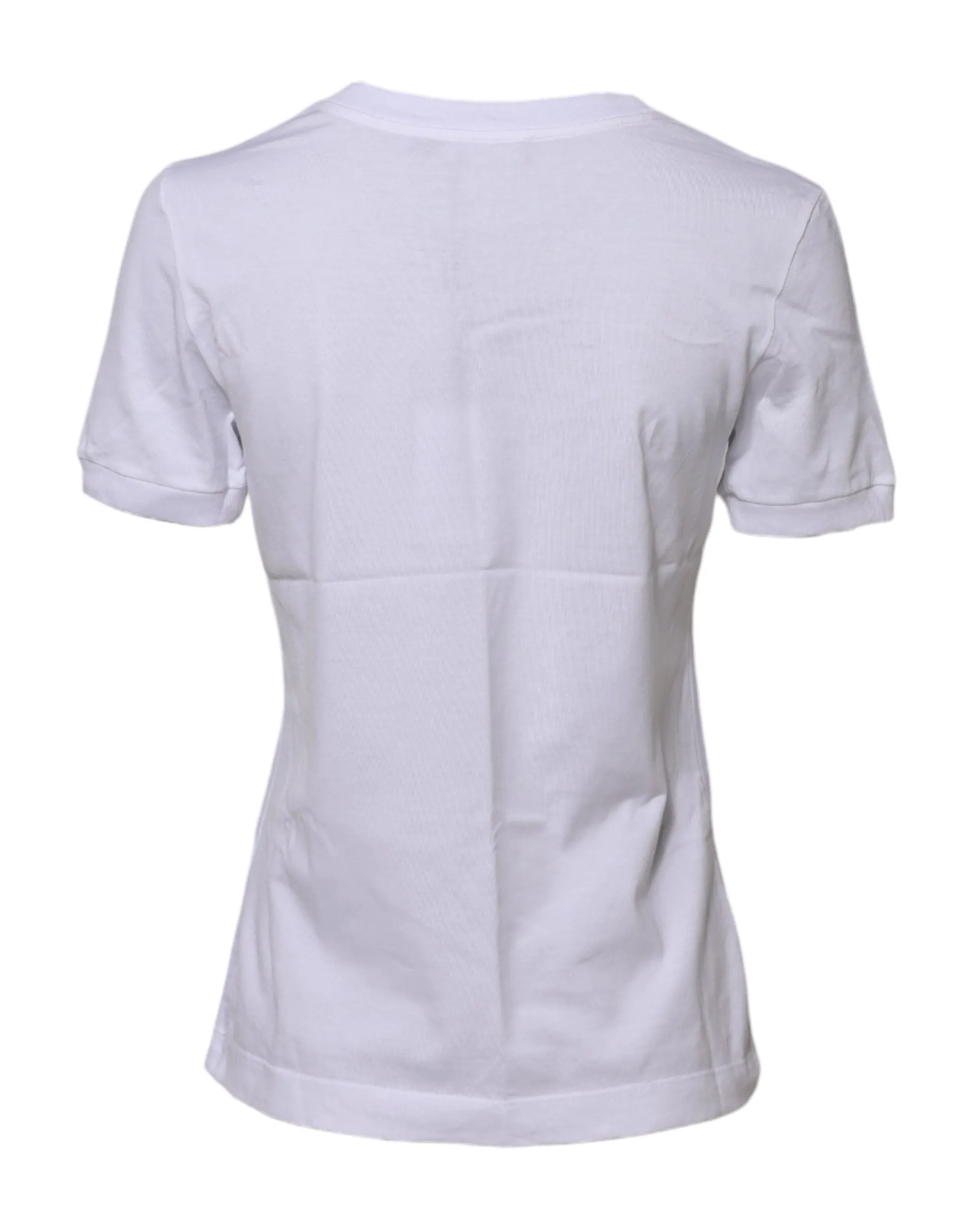 White Cotton Round Neck Short Sleeves T-shirt sold by Lord & Taylor product image thumbnail 3