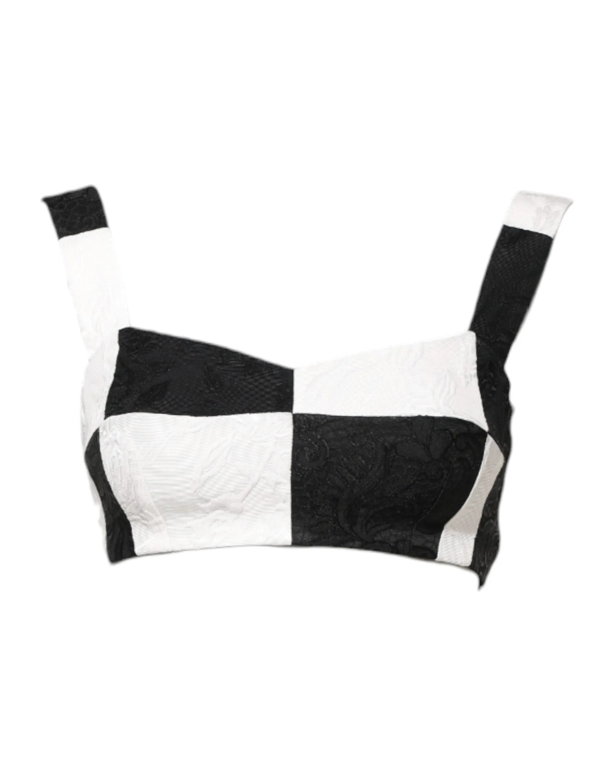 Black White Cropped Bustier Corset Bra Top sold by Lord & Taylor product image thumbnail 2