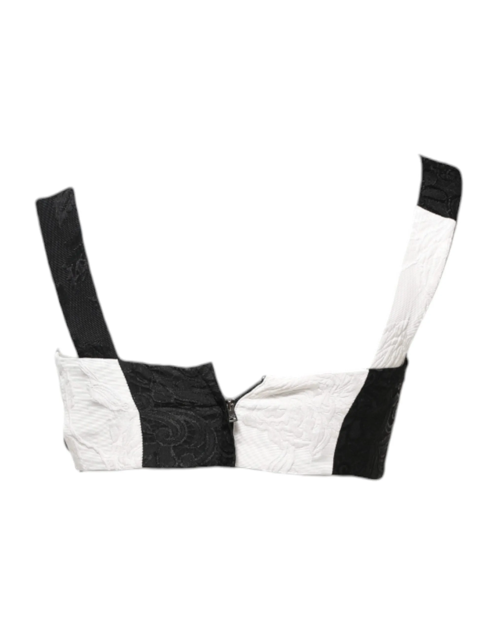 Black White Cropped Bustier Corset Bra Top sold by Lord & Taylor product image thumbnail 3