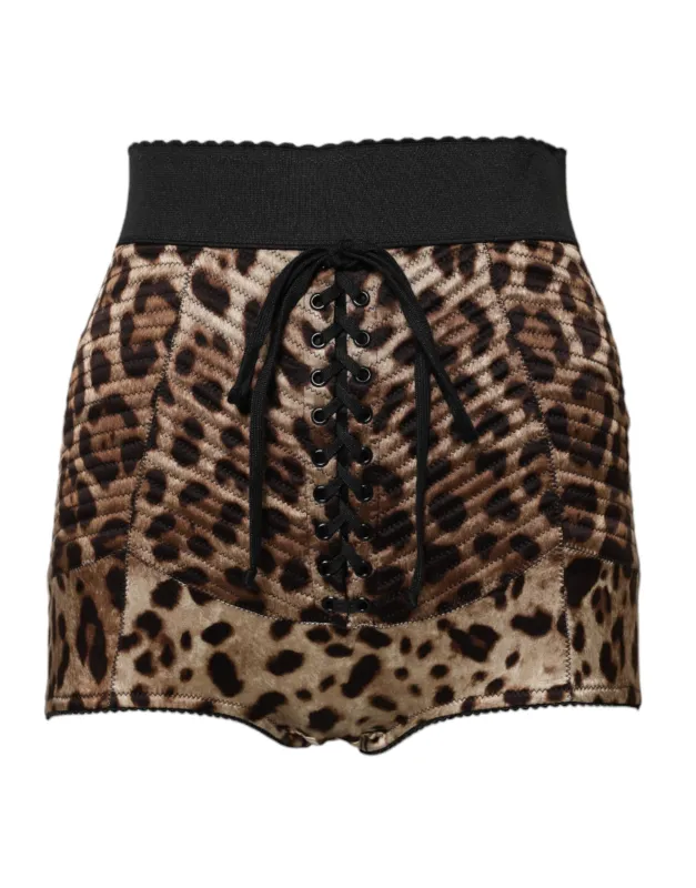 Brown Leopard High Waist Hot Pants Shorts sold by Lord & Taylor