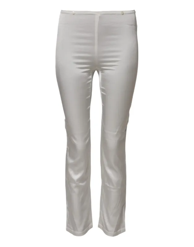 Ivory Silk Tapered High Waist Pants sold by Lord & Taylor