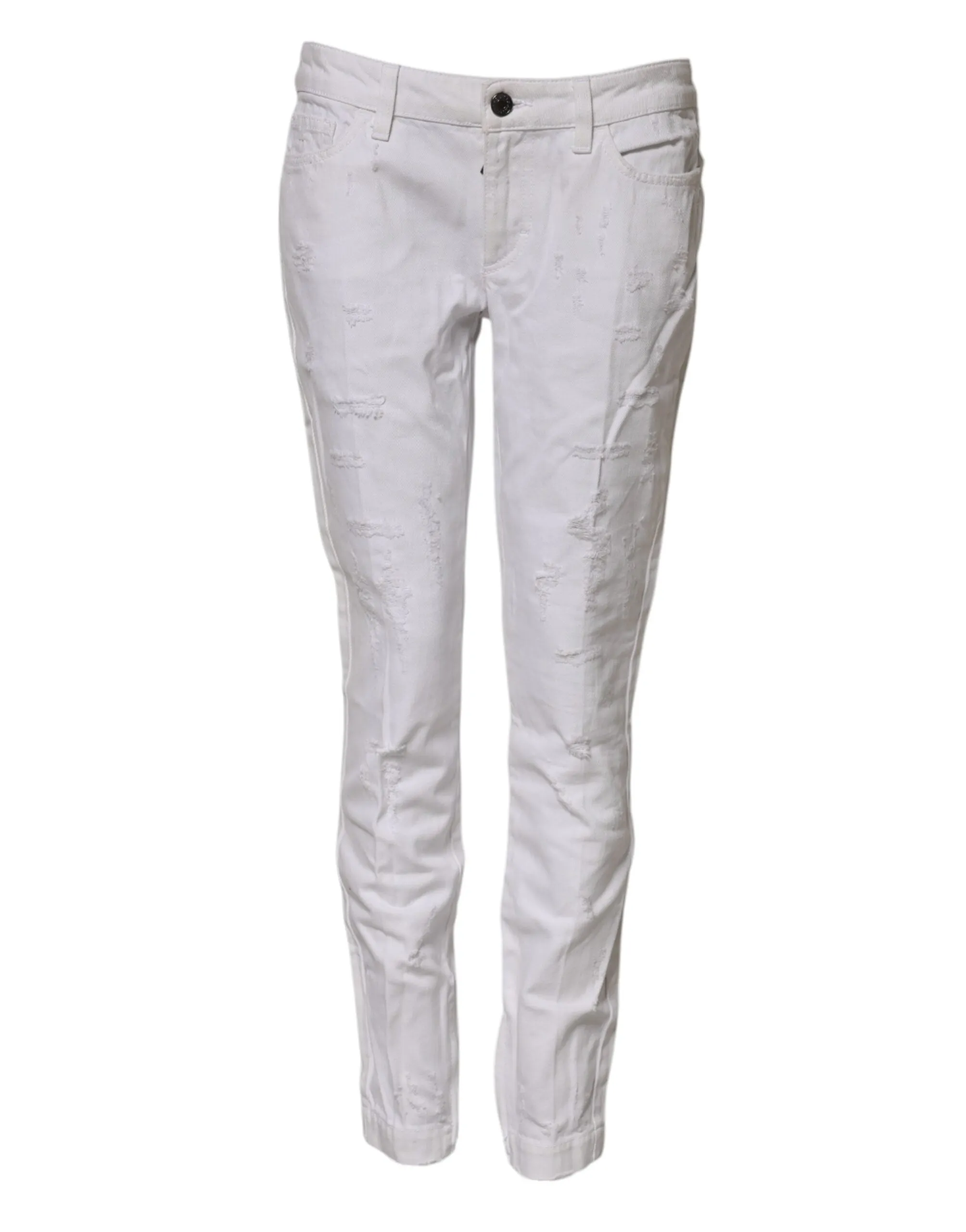 White Cotton Mid Waisted Women Denim Jeans sold by Lord & Taylor product image thumbnail 2