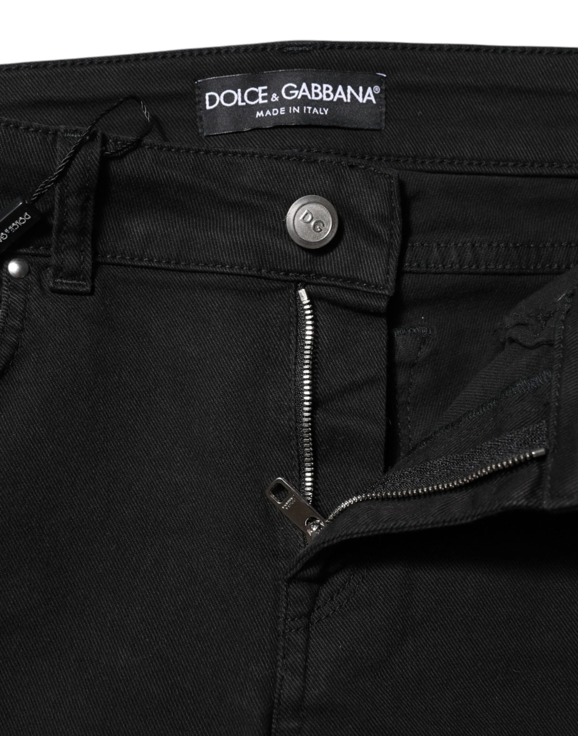 Black Cotton Skinny Mid Waist Denim Jeans sold by Lord & Taylor product image thumbnail 4