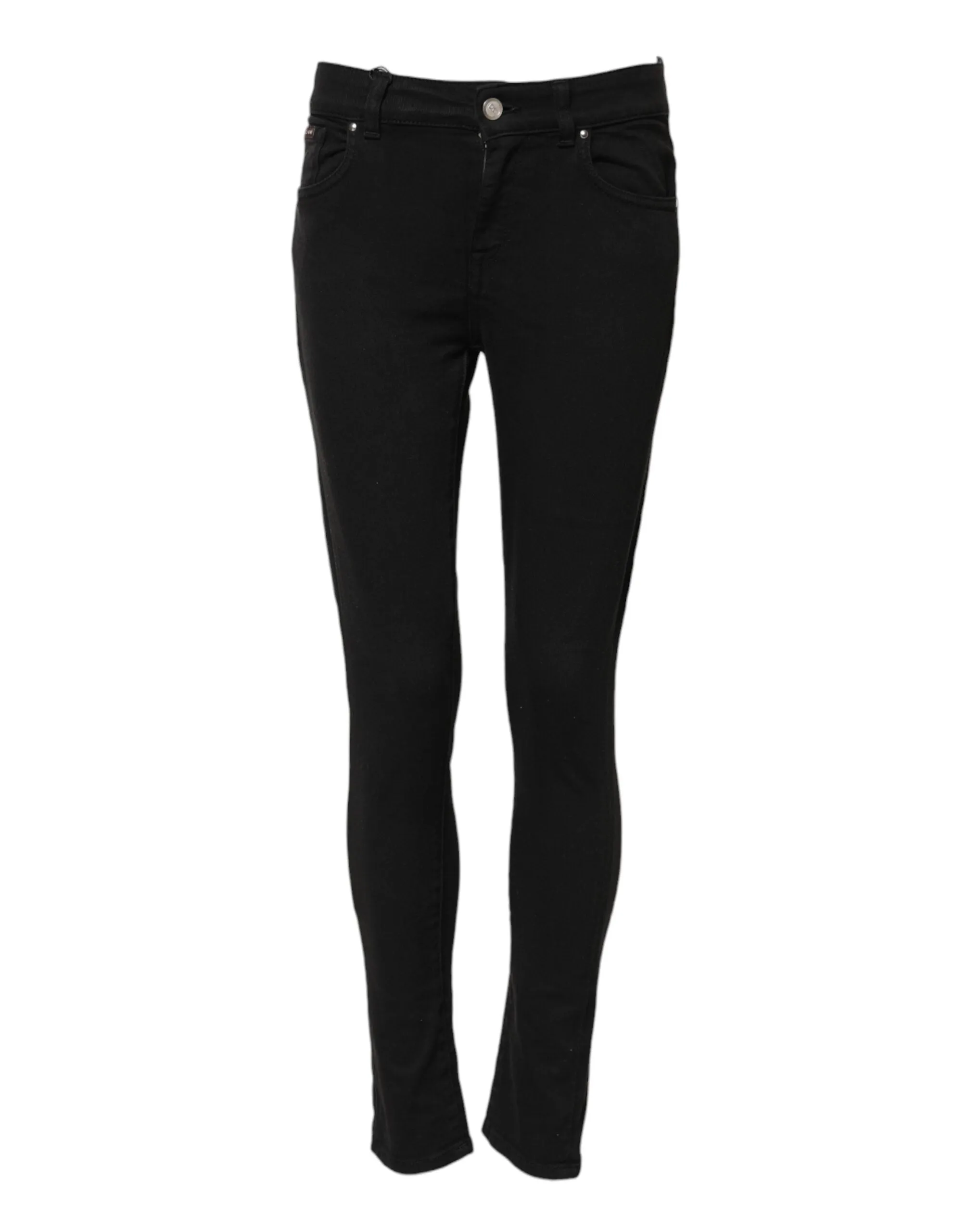 Black Cotton Skinny Mid Waist Denim Jeans sold by Lord & Taylor