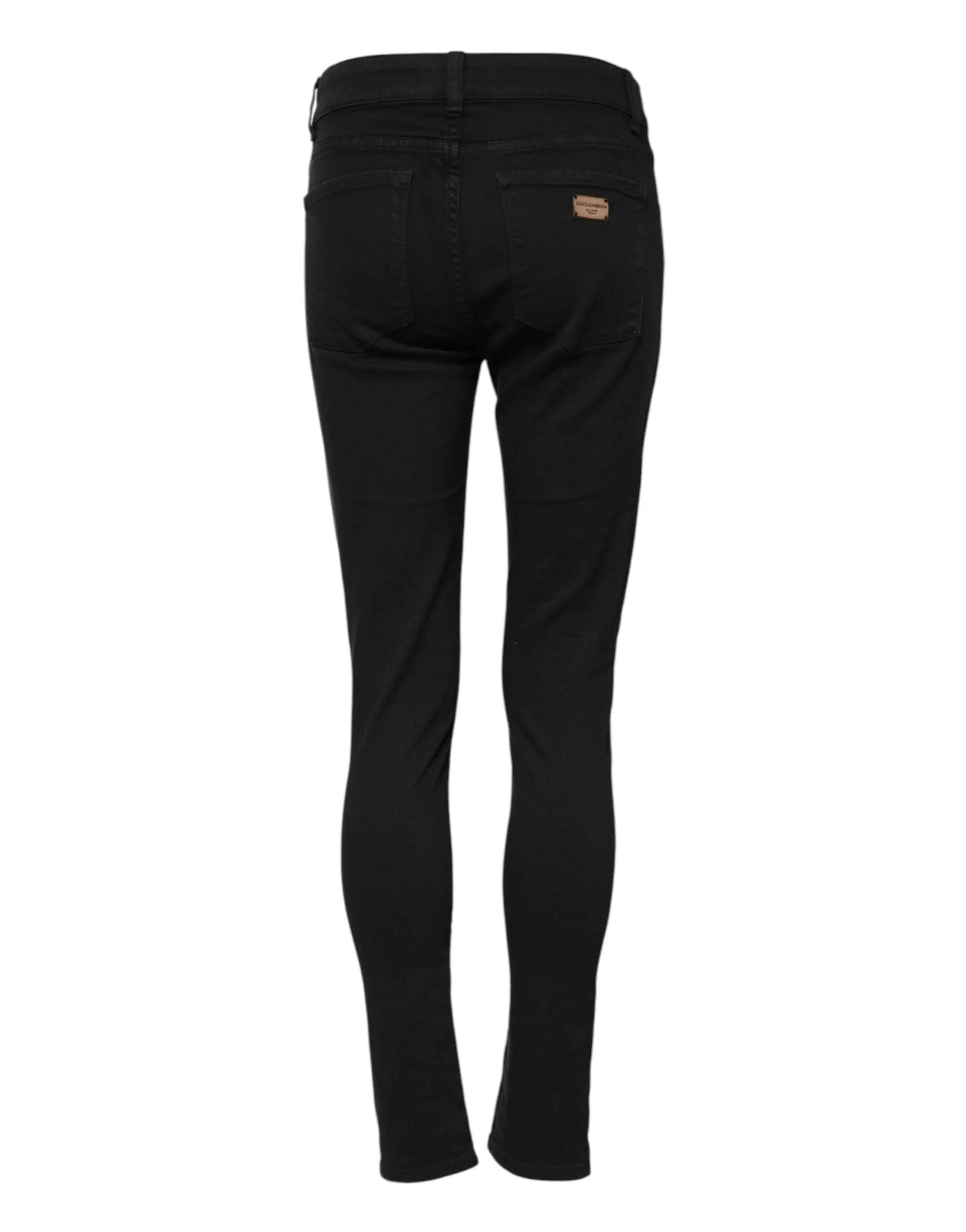 Black Cotton Skinny Mid Waist Denim Jeans sold by Lord & Taylor product image thumbnail 3