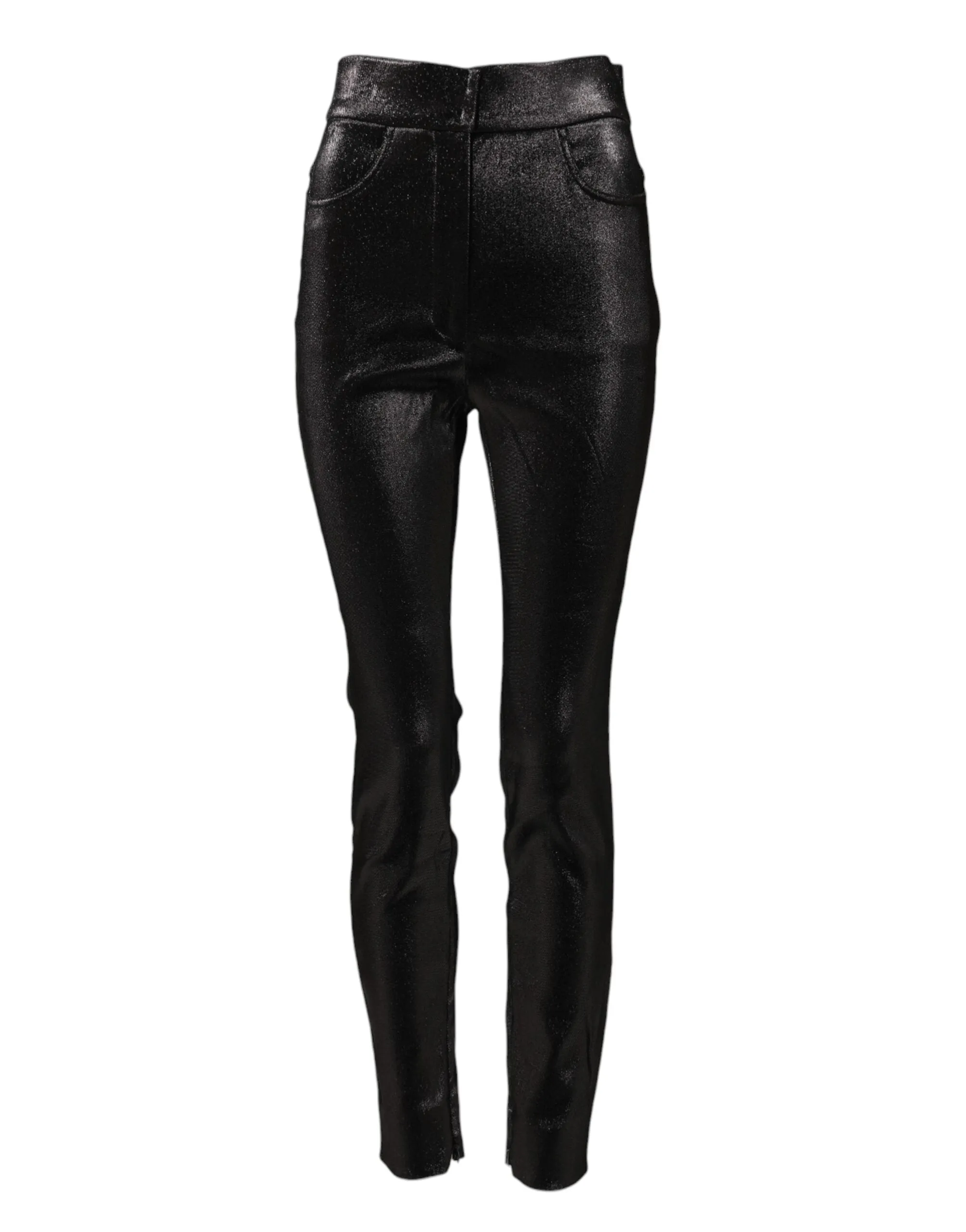 Black Cotton Stretch Silver Lurex Thread Pants sold by Lord & Taylor product image thumbnail 2