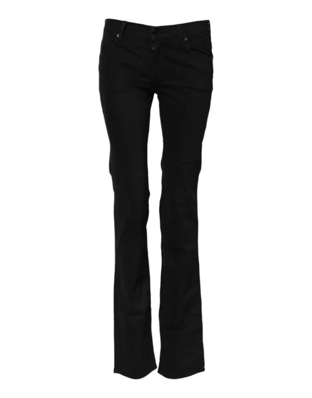 Black Cotton Stretch Flared Bootcut Denim Jeans sold by Lord & Taylor
