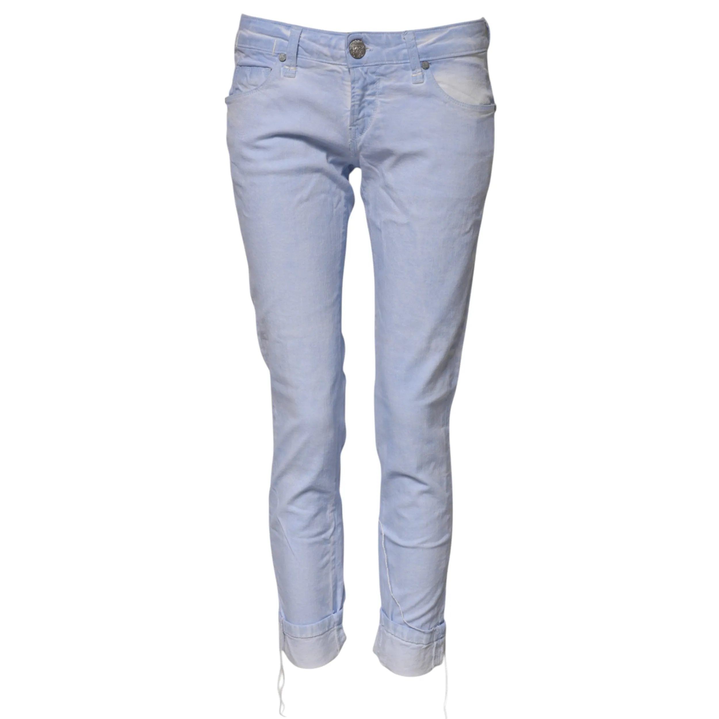 Light Blue Cotton Slim Fit Denim Low Waist Denim Jeans sold by Lord & Taylor product image thumbnail 5