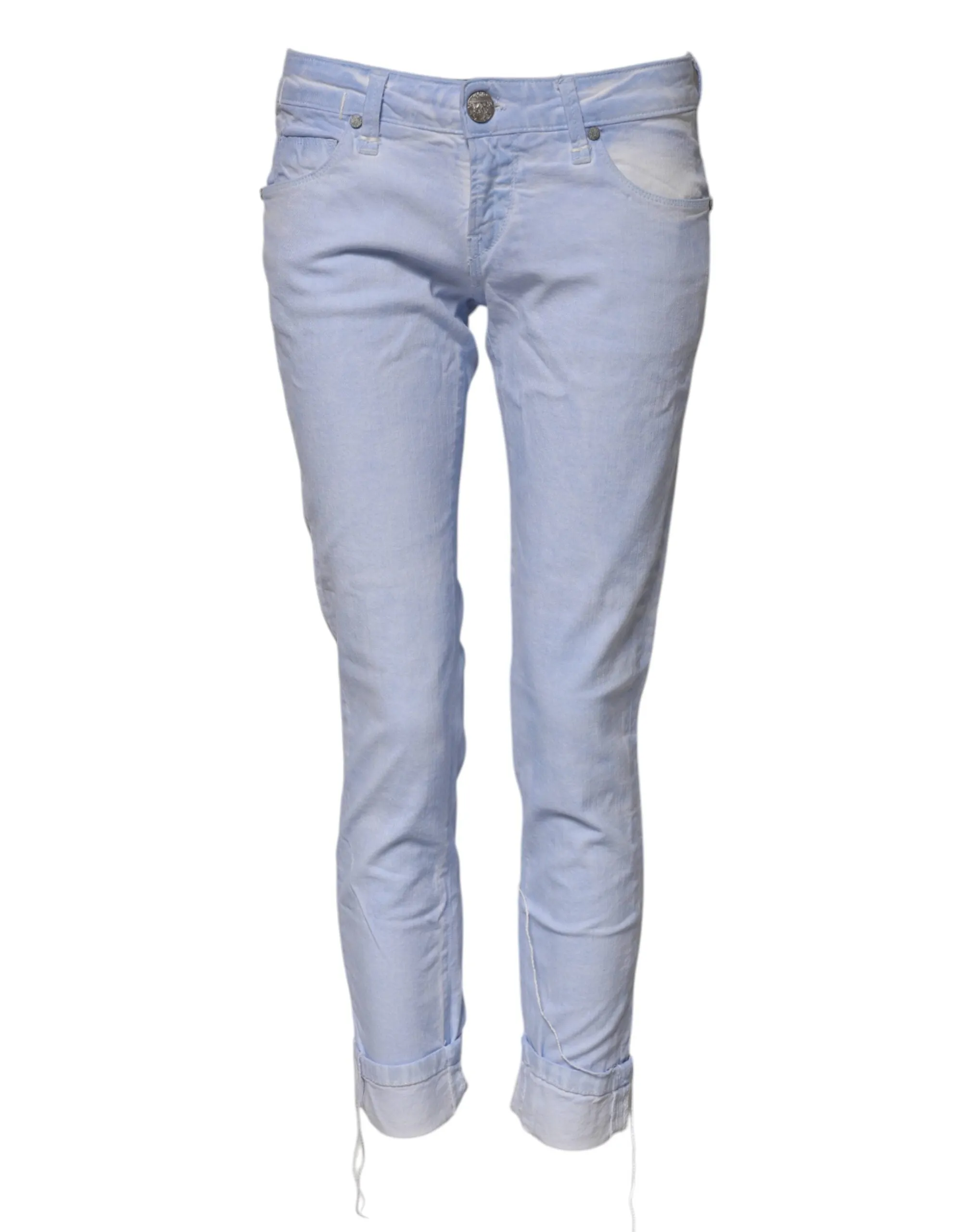 Light Blue Cotton Slim Fit Denim Low Waist Denim Jeans sold by Lord & Taylor