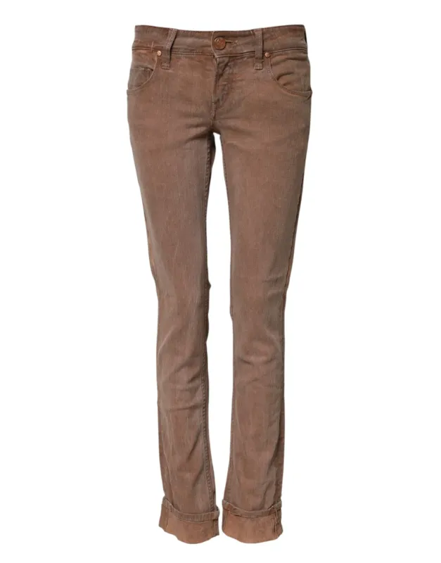 Brown Cotton Slim Fit Denim Low Waist Jeans sold by Lord & Taylor