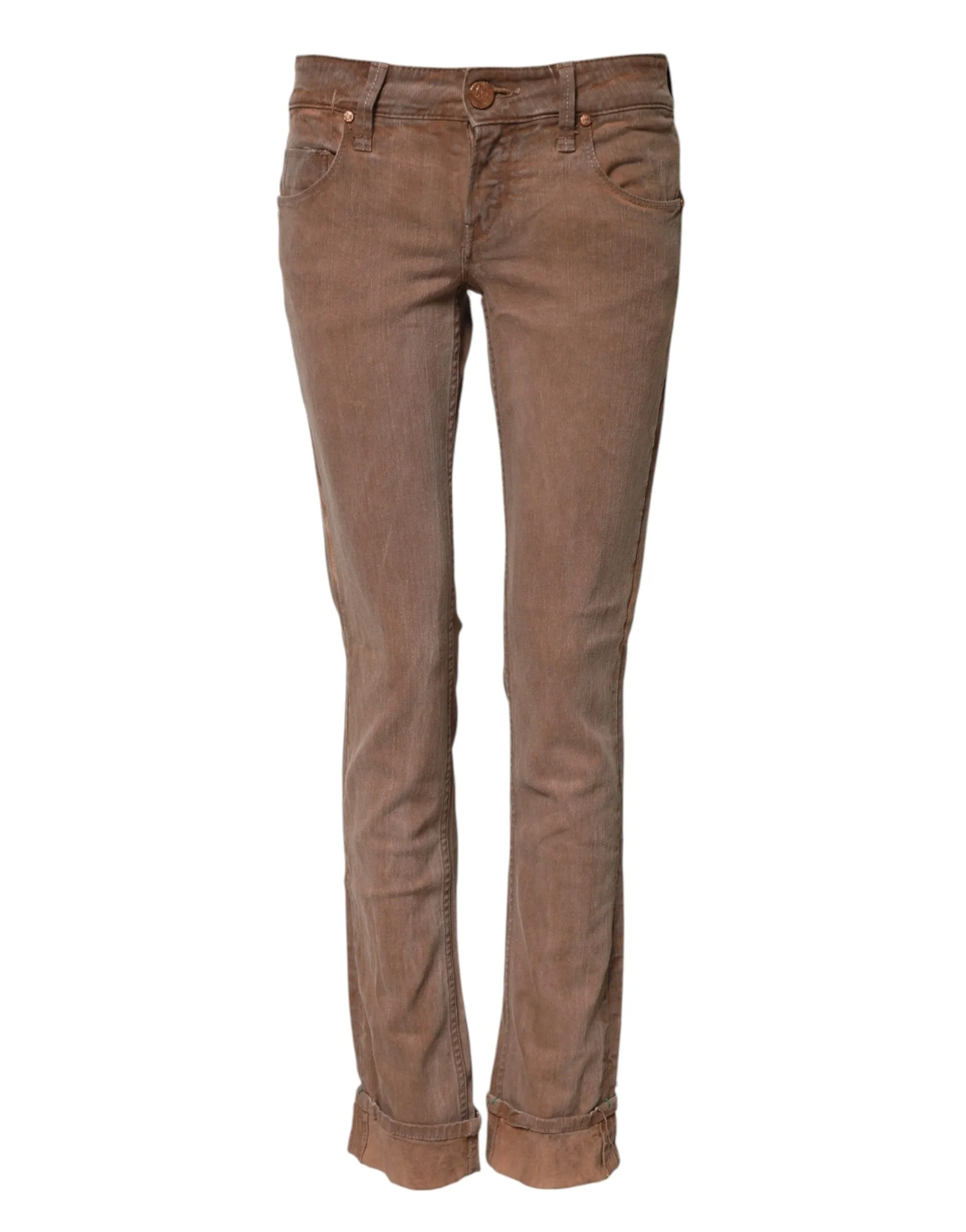 Brown Cotton Slim Fit Denim Low Waist Jeans sold by Lord & Taylor