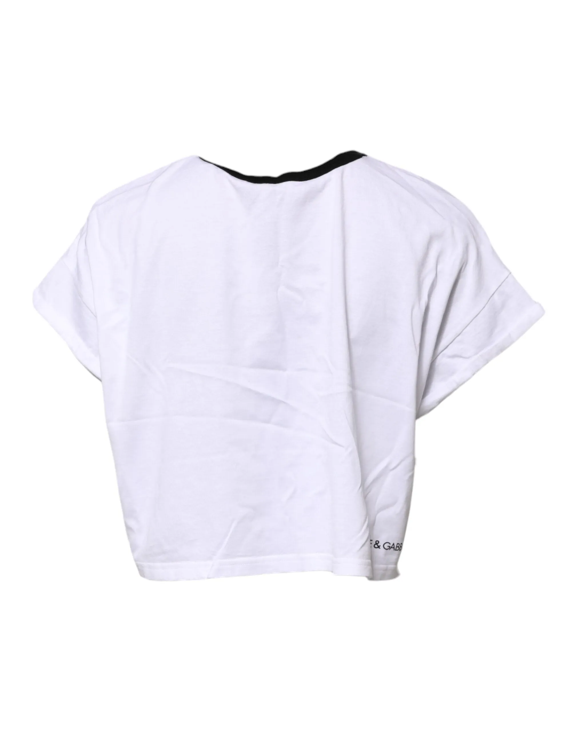 White Graphic Print Crew Neck Cropped T-shirt sold by Lord & Taylor product image thumbnail 3