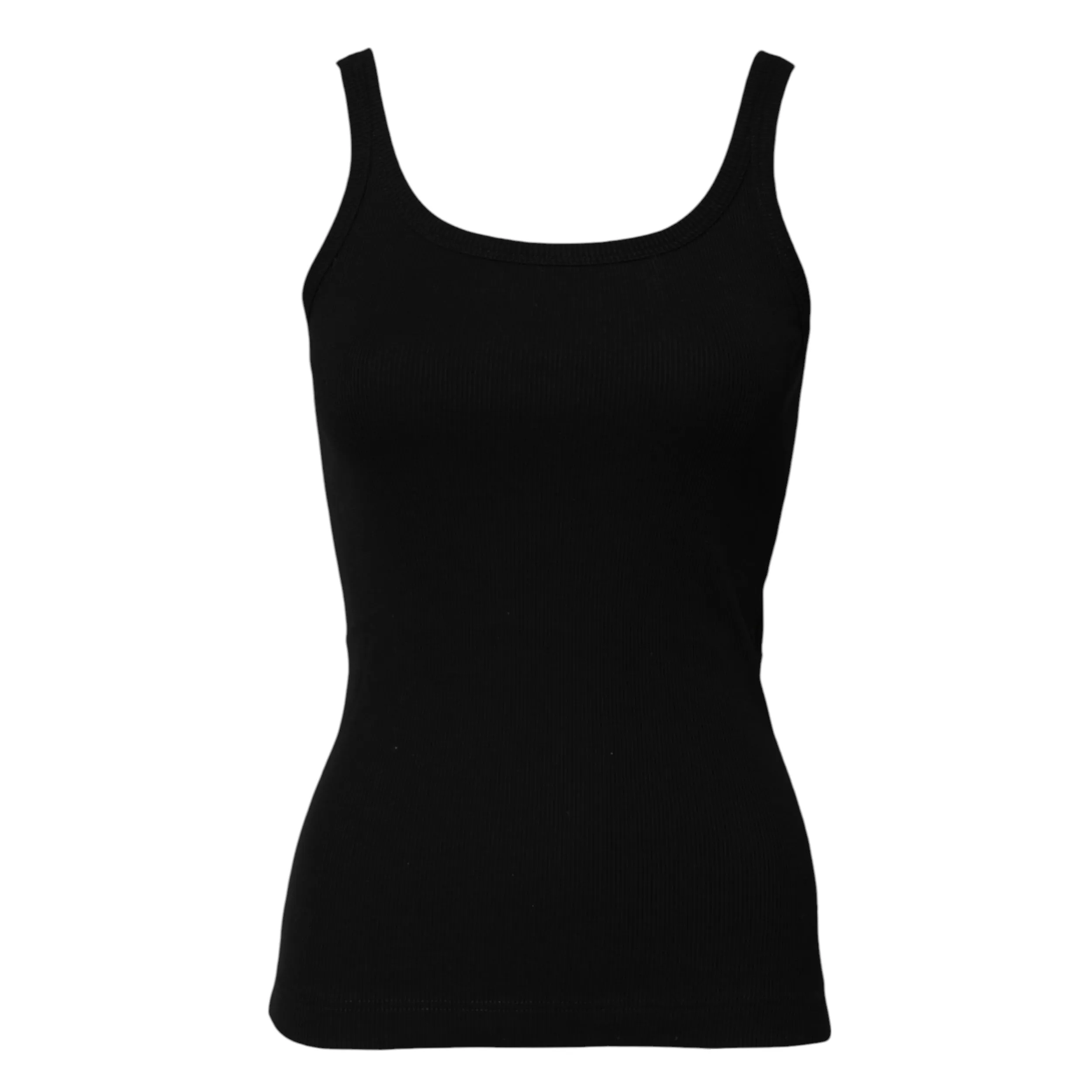 Black Cotton Sleeveless Round Neck Tank Top sold by Lord & Taylor product image thumbnail 5