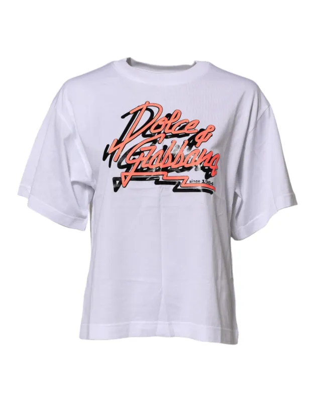 White Cotton Graphic Print Crew Neck T-shirt sold by Lord & Taylor