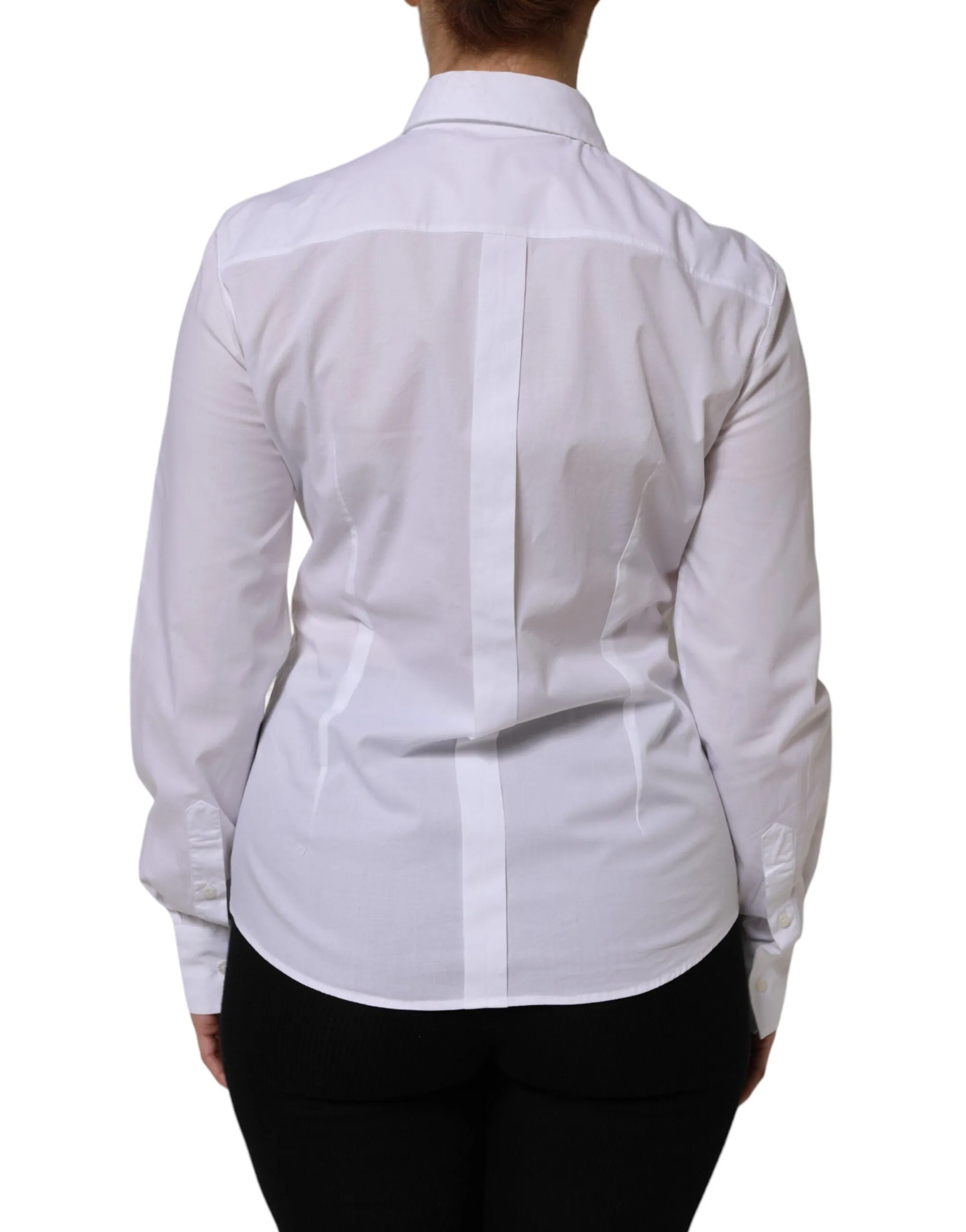 White Cotton Long Sleeves Collared Top Shirt sold by Lord & Taylor product image thumbnail 4