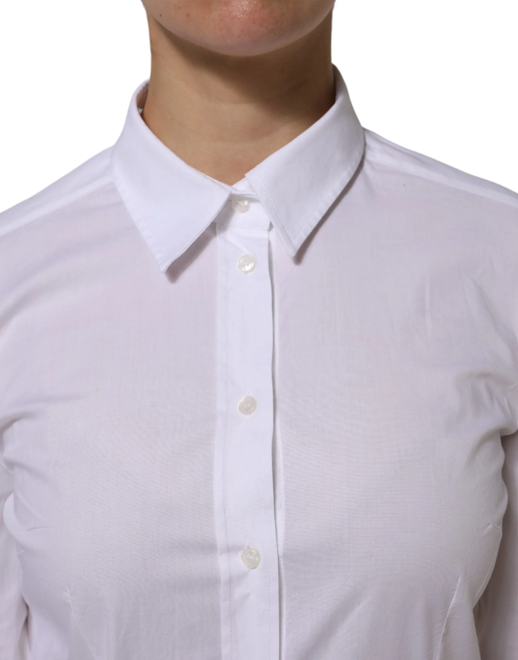 White Cotton Long Sleeves Collared Top Shirt sold by Lord & Taylor product image thumbnail 5