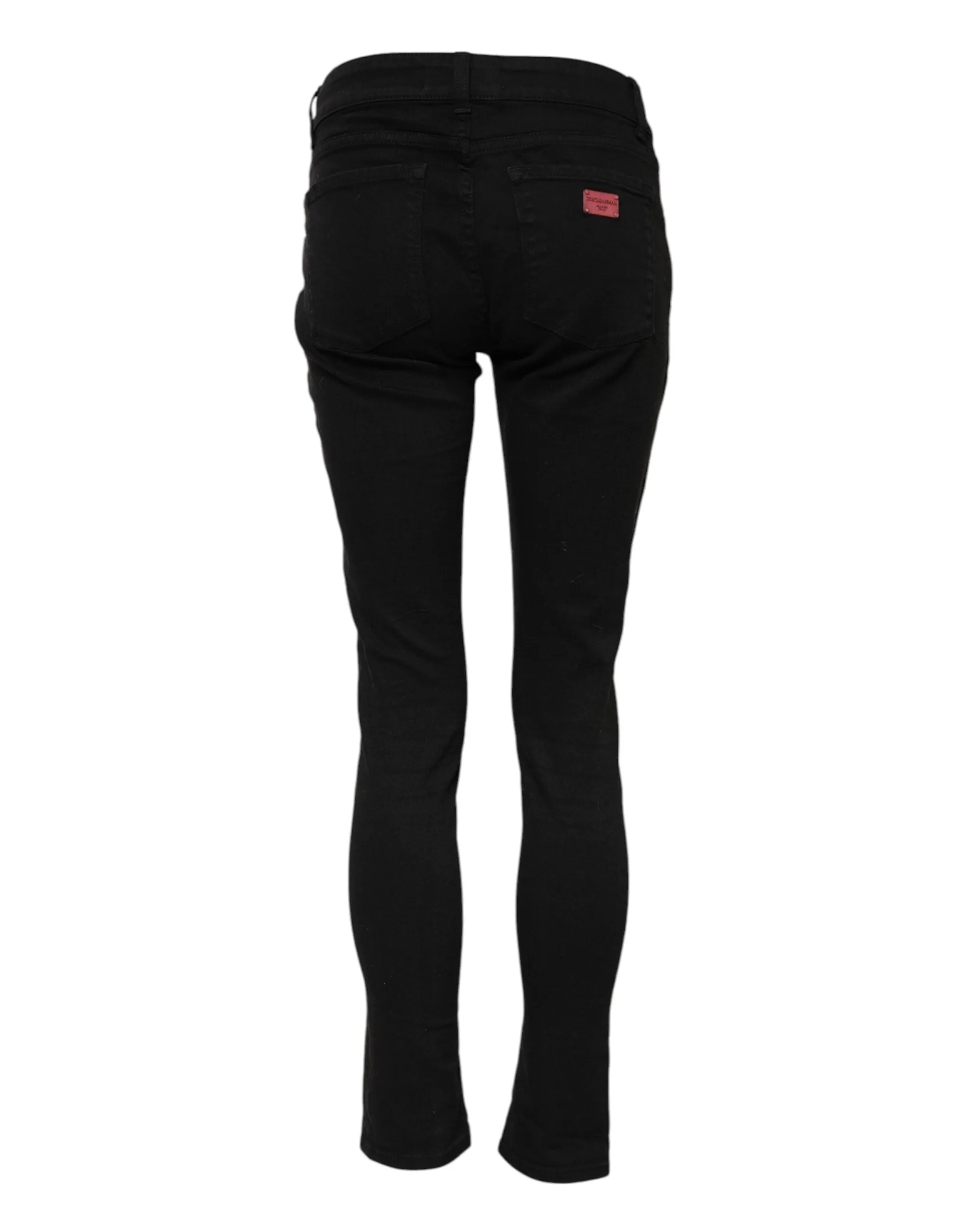 Black Skinny Cotton Mid Waisted Denim Jeans sold by Lord & Taylor product image thumbnail 3