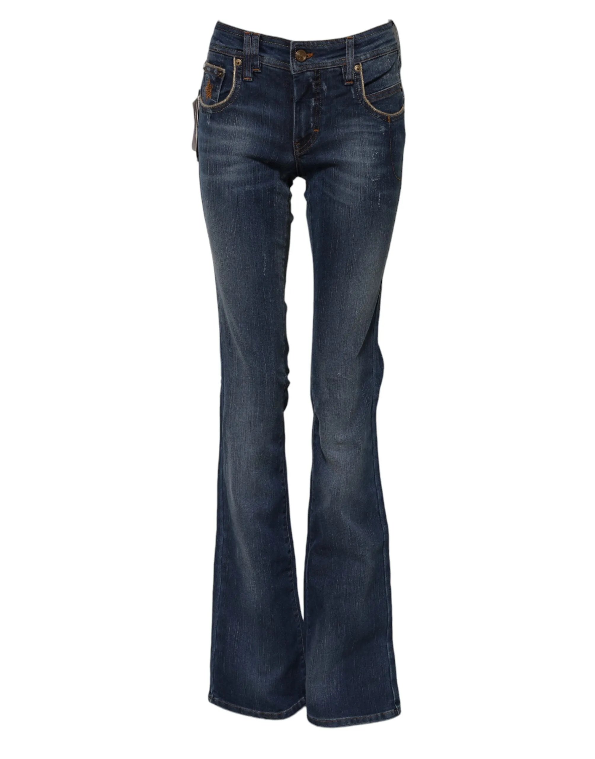 Blue Cotton Mid Waist Wide Leg Denim Jeans sold by Lord & Taylor product image thumbnail 2
