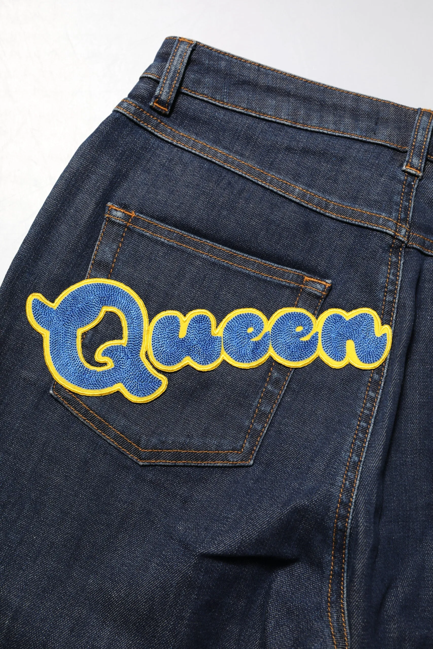 Blue Queen Patch AUDREY Mid Waist Denim Jeans sold by Lord & Taylor product image thumbnail 5
