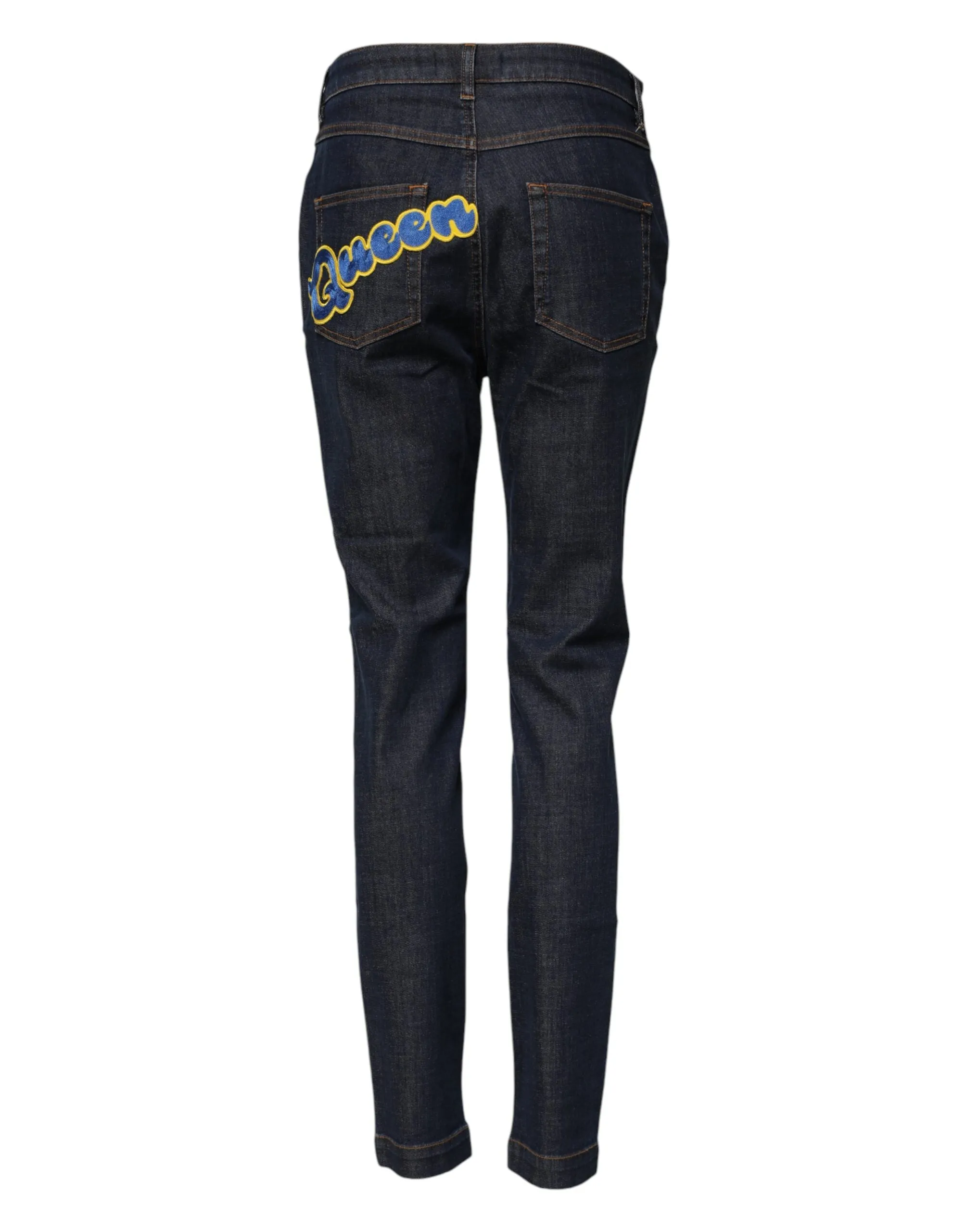 Blue Queen Patch AUDREY Mid Waist Denim Jeans sold by Lord & Taylor product image thumbnail 3