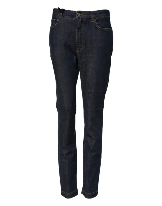 Blue Queen Patch AUDREY Mid Waist Denim Jeans made by Lord & Taylor