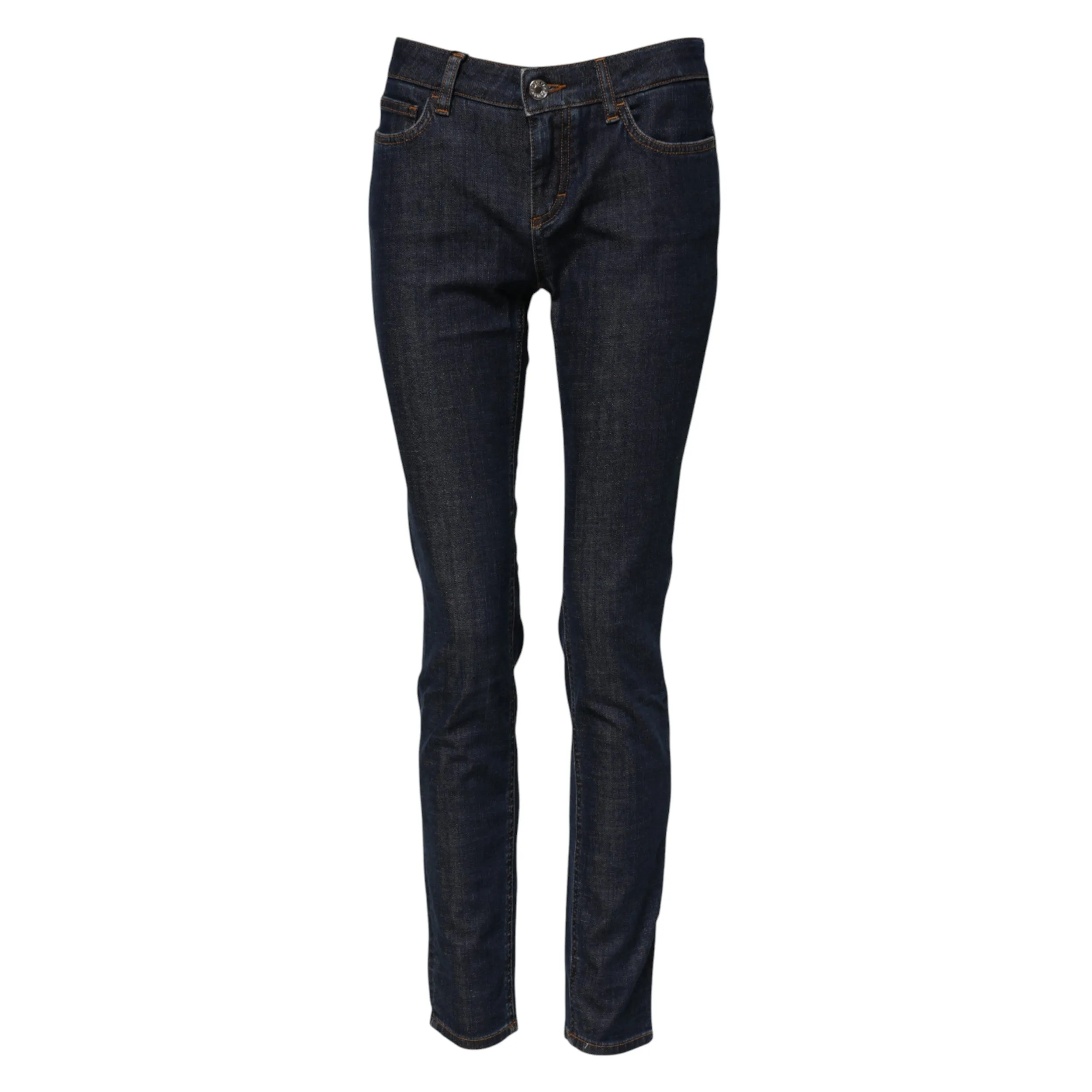 Blue Skinny Cotton Mid Waisted Denim Jeans sold by Lord & Taylor product image thumbnail 5