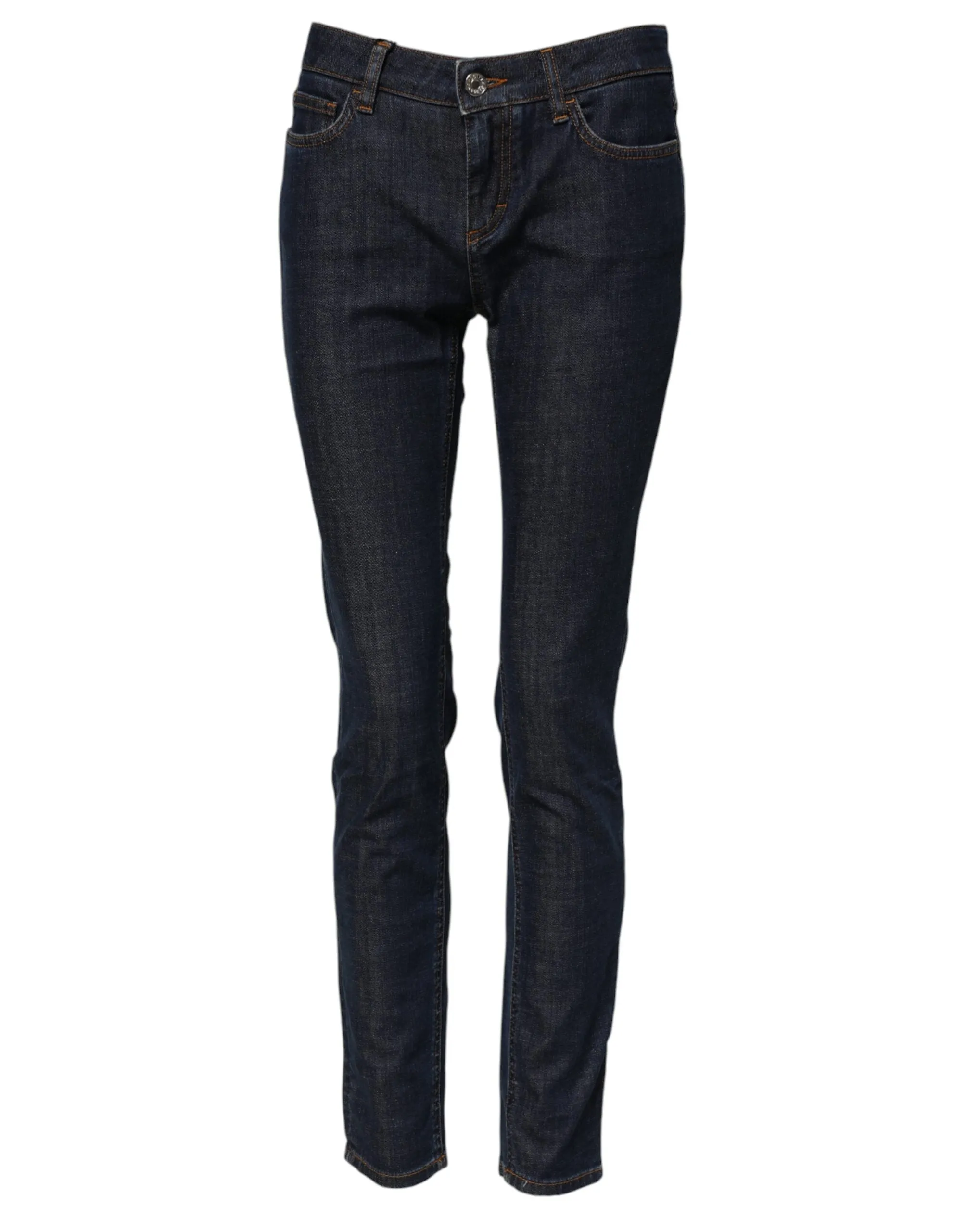 Blue Skinny Cotton Mid Waisted Denim Jeans sold by Lord & Taylor product image thumbnail 2