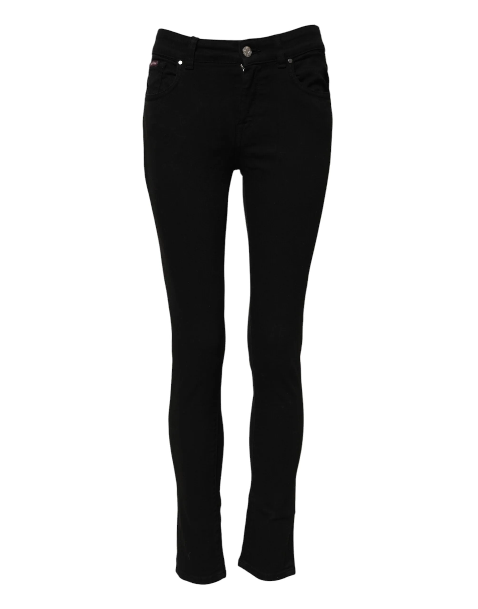Black Skinny Cotton Mid Waisted Denim Jeans sold by Lord & Taylor product image thumbnail 2