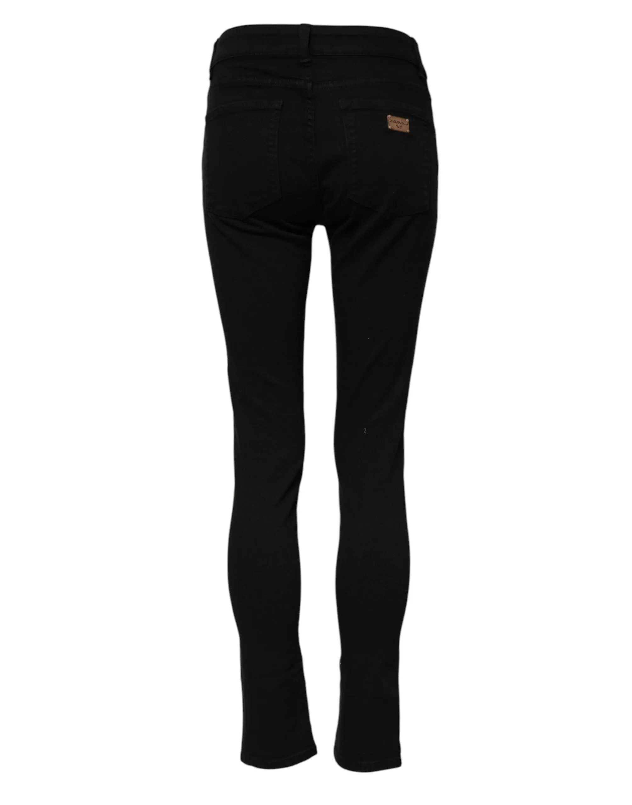 Black Skinny Cotton Mid Waisted Denim Jeans sold by Lord & Taylor product image thumbnail 3
