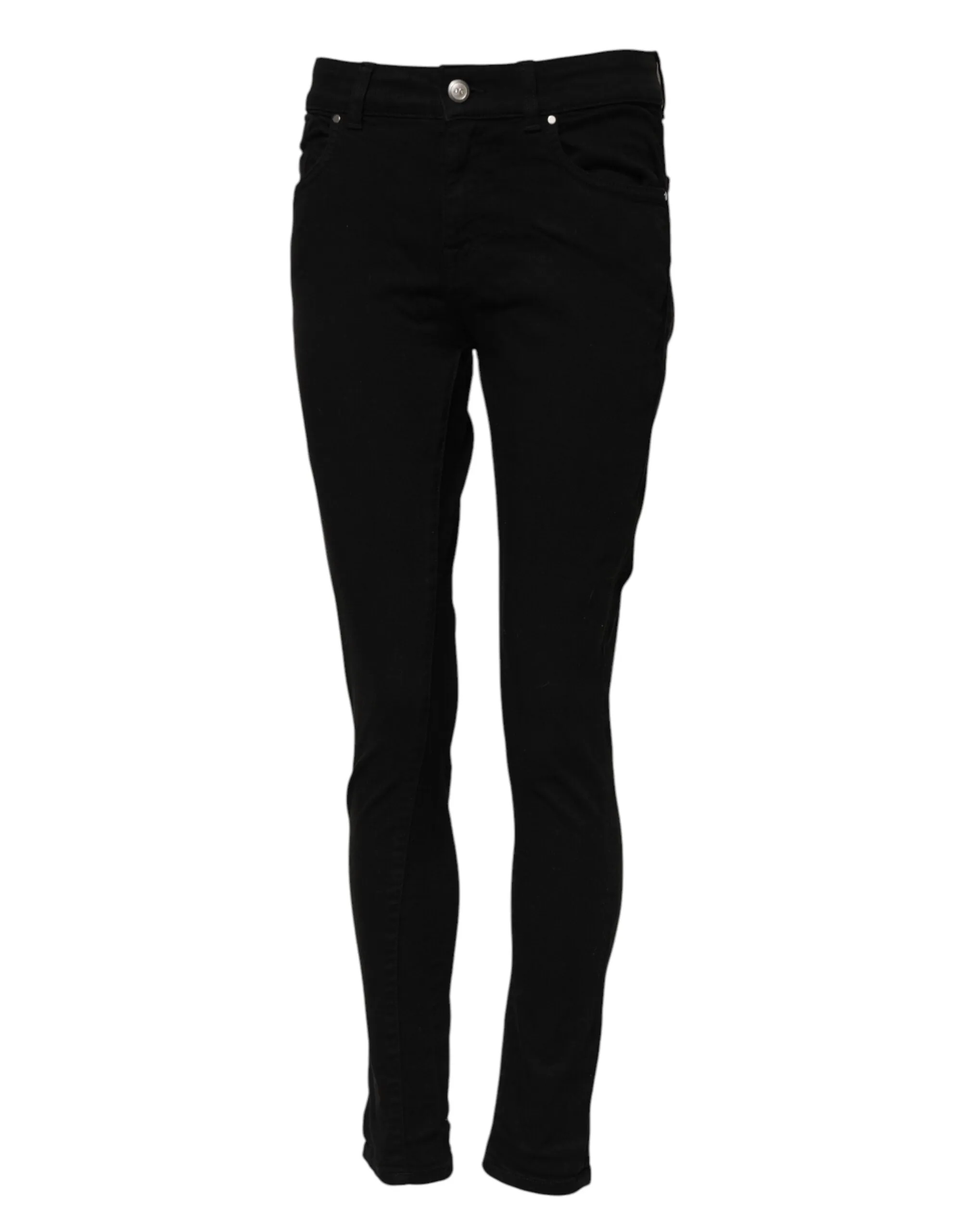Black Cotton Skinny Mid Waisted Denim Jeans sold by Lord & Taylor