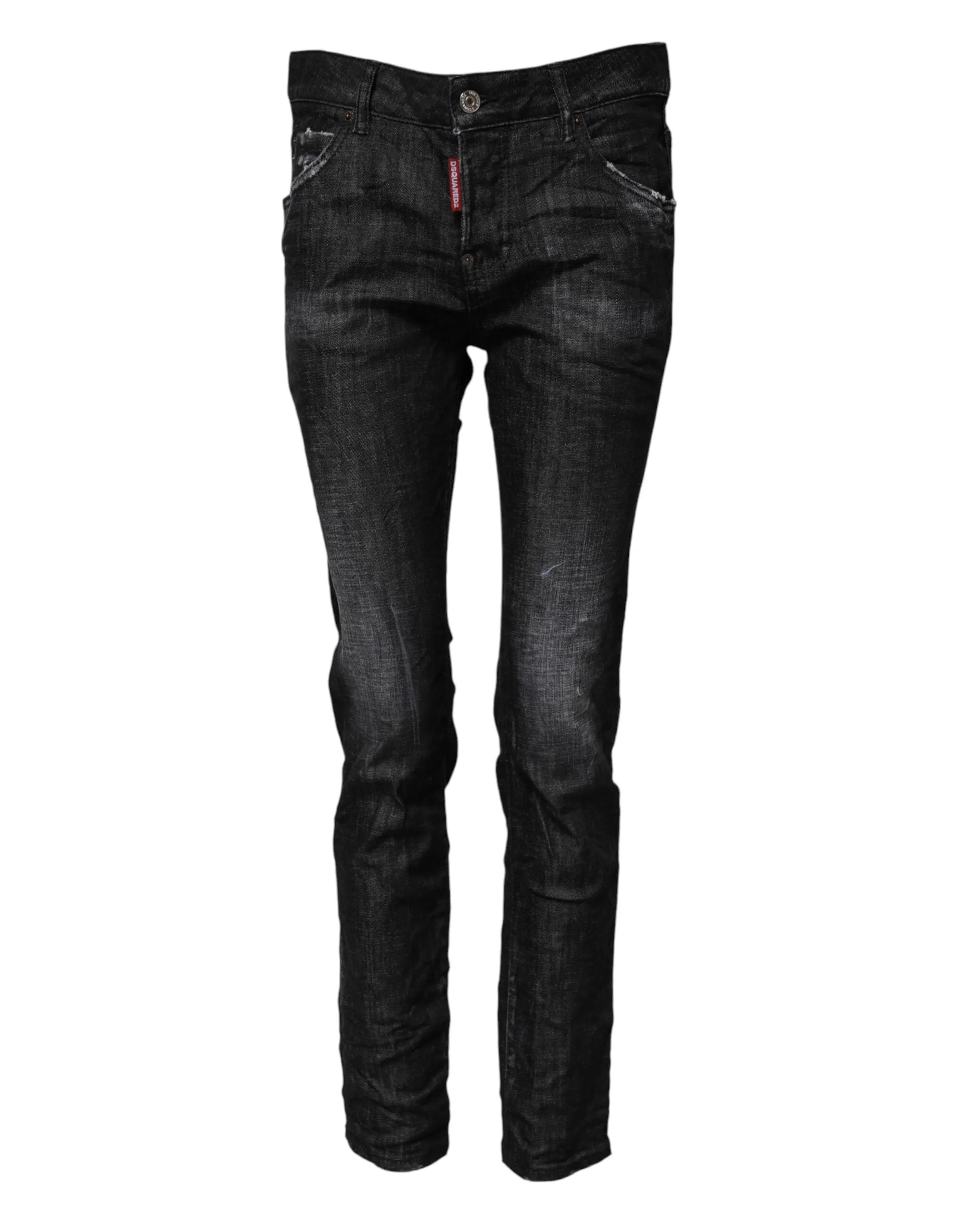 Black Washed Cotton Mid Waist Skinny Jeans sold by Lord & Taylor