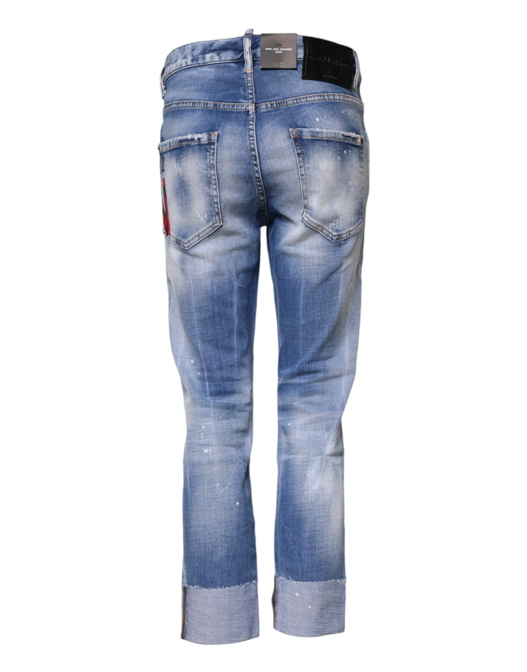 Blue Washed Cotton Mid Waist Skinny Denim Jeans sold by Lord & Taylor product image thumbnail 3