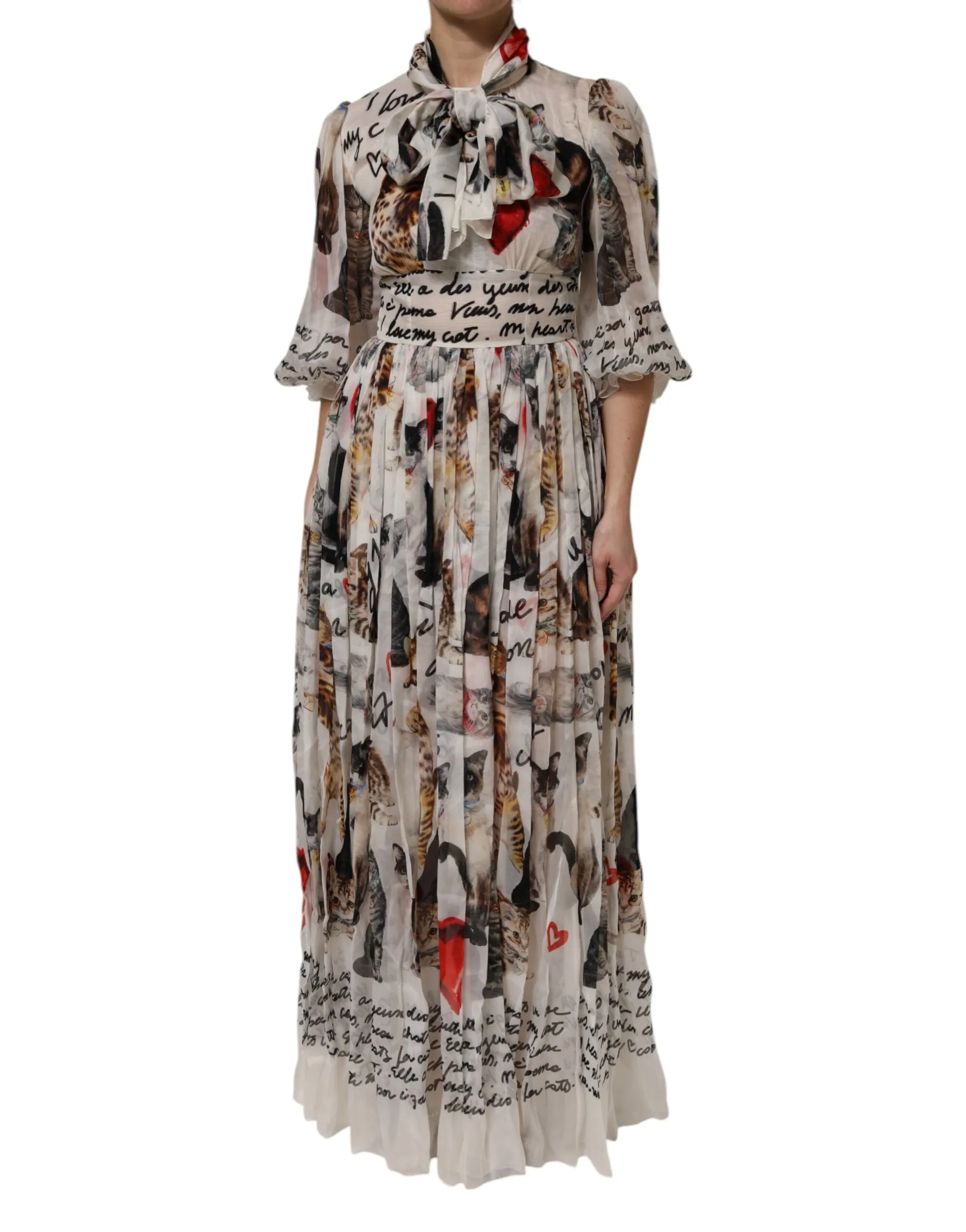 Multicolor Animal Print Silk Ascot Maxi Dress sold by Lord & Taylor