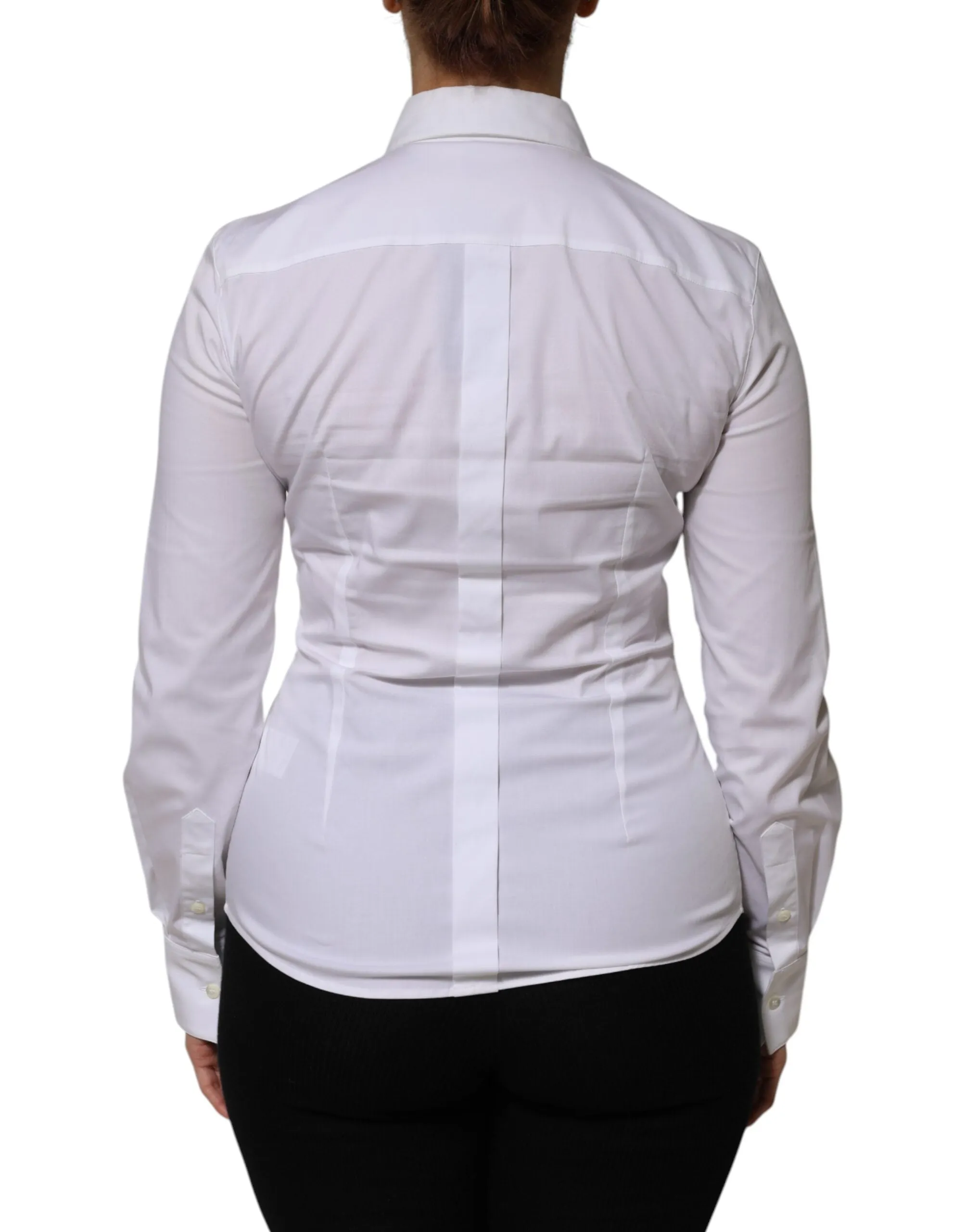 White Cotton Collared Long Sleeves Shirt Top sold by Lord & Taylor product image thumbnail 4