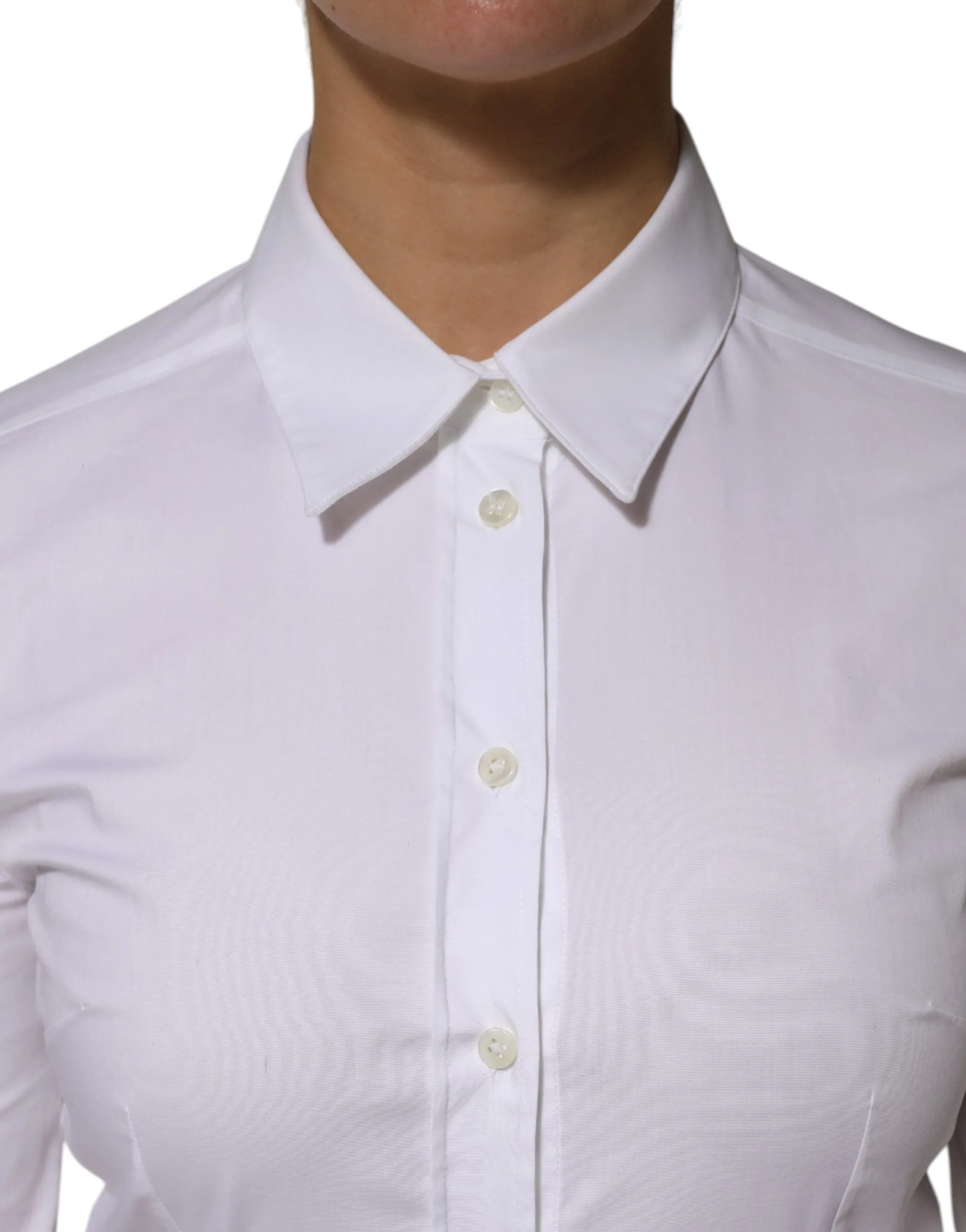 White Cotton Collared Long Sleeves Shirt Top sold by Lord & Taylor product image thumbnail 5