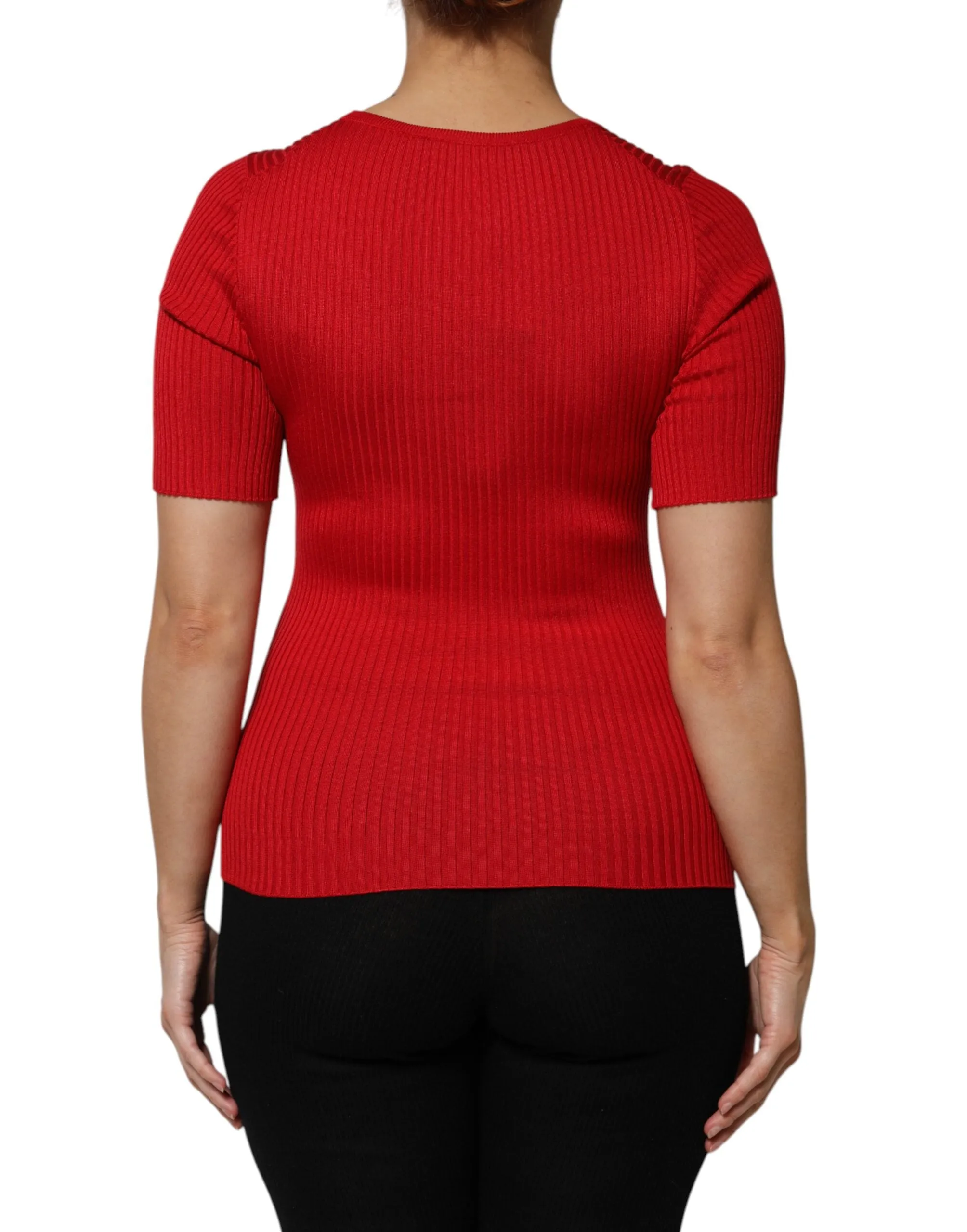 Red Round Neck Short Sleeves Pullover Top sold by Lord & Taylor product image thumbnail 4