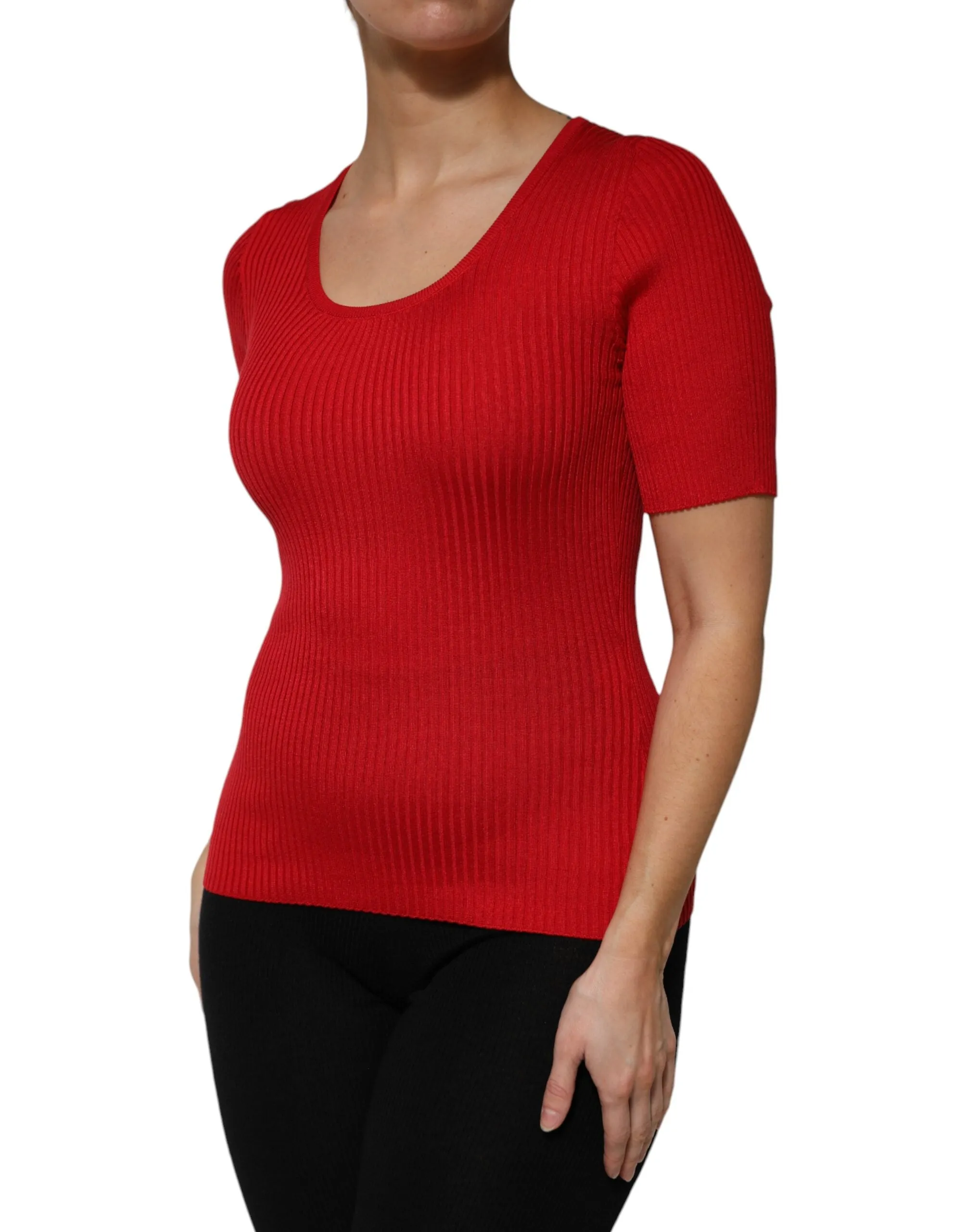 Red Round Neck Short Sleeves Pullover Top sold by Lord & Taylor product image thumbnail 3