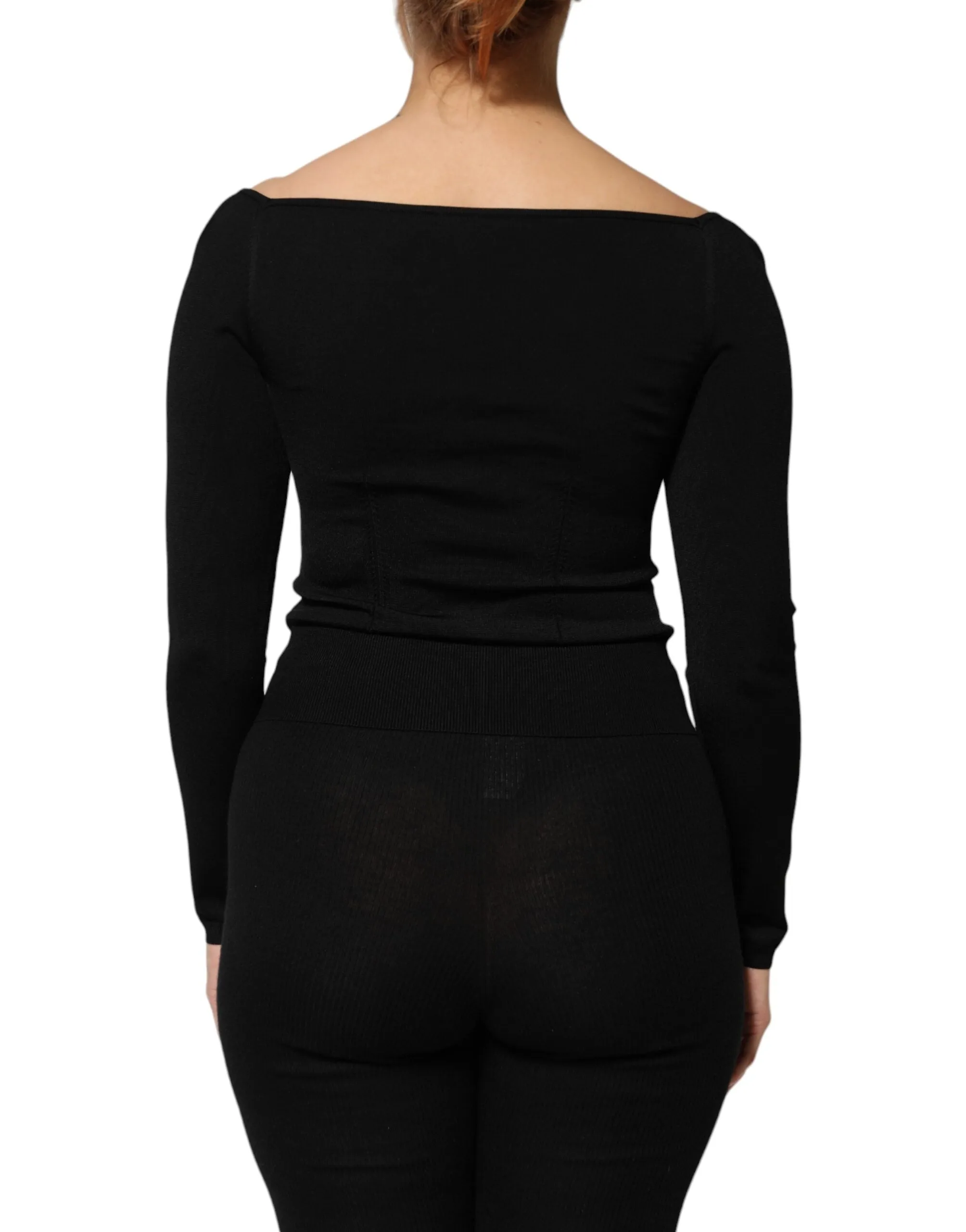 Black Viscose Long Sleeve Pullover Blouse Top sold by Lord & Taylor product image thumbnail 4