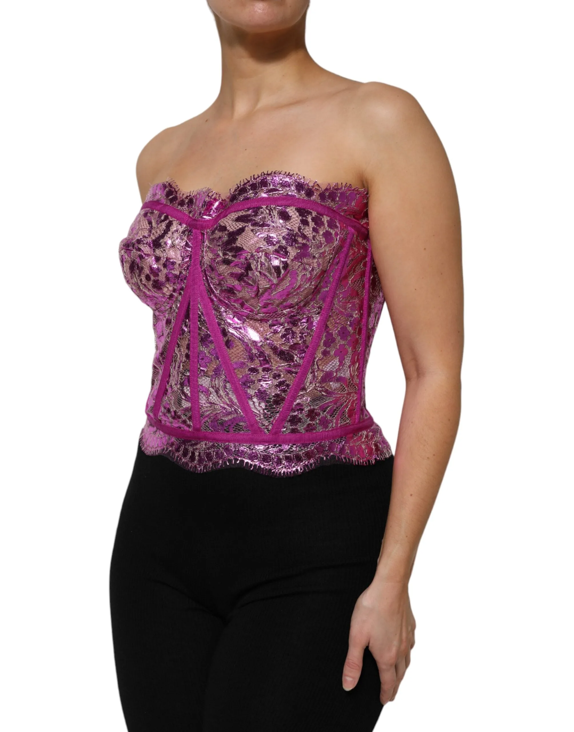 Pink Bustier Sleeveless Corset Blouse Top sold by Lord & Taylor product image thumbnail 3
