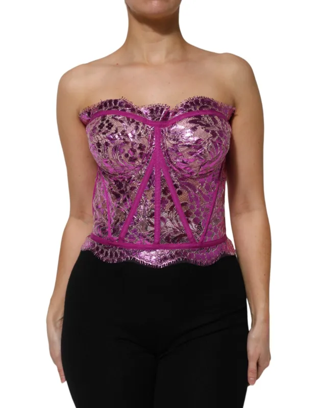 Pink Bustier Sleeveless Corset Blouse Top sold by Lord & Taylor